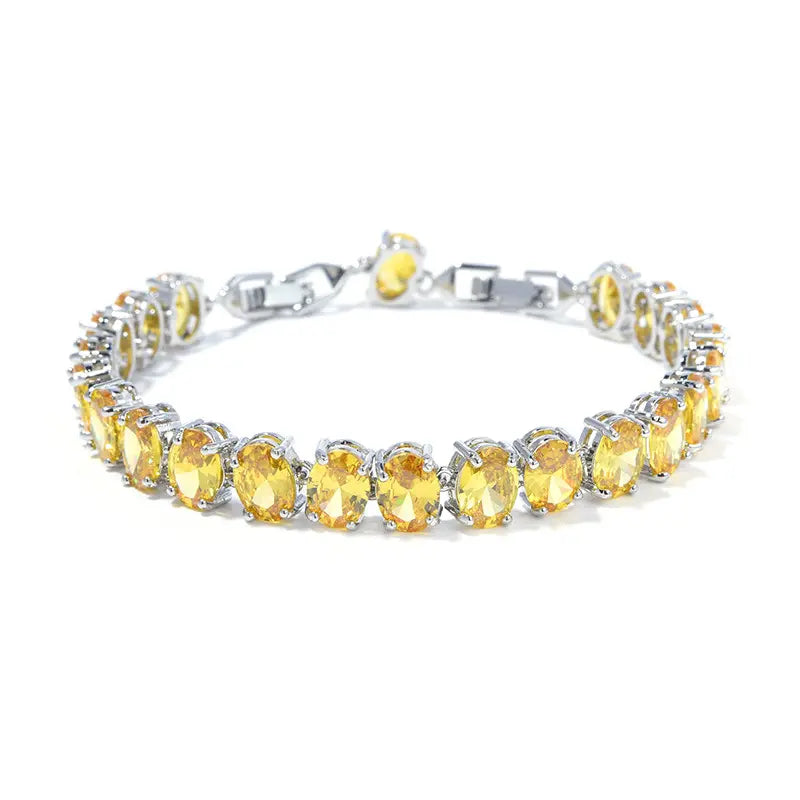 Bracelet simple en zircon, incrusté d'un cercle