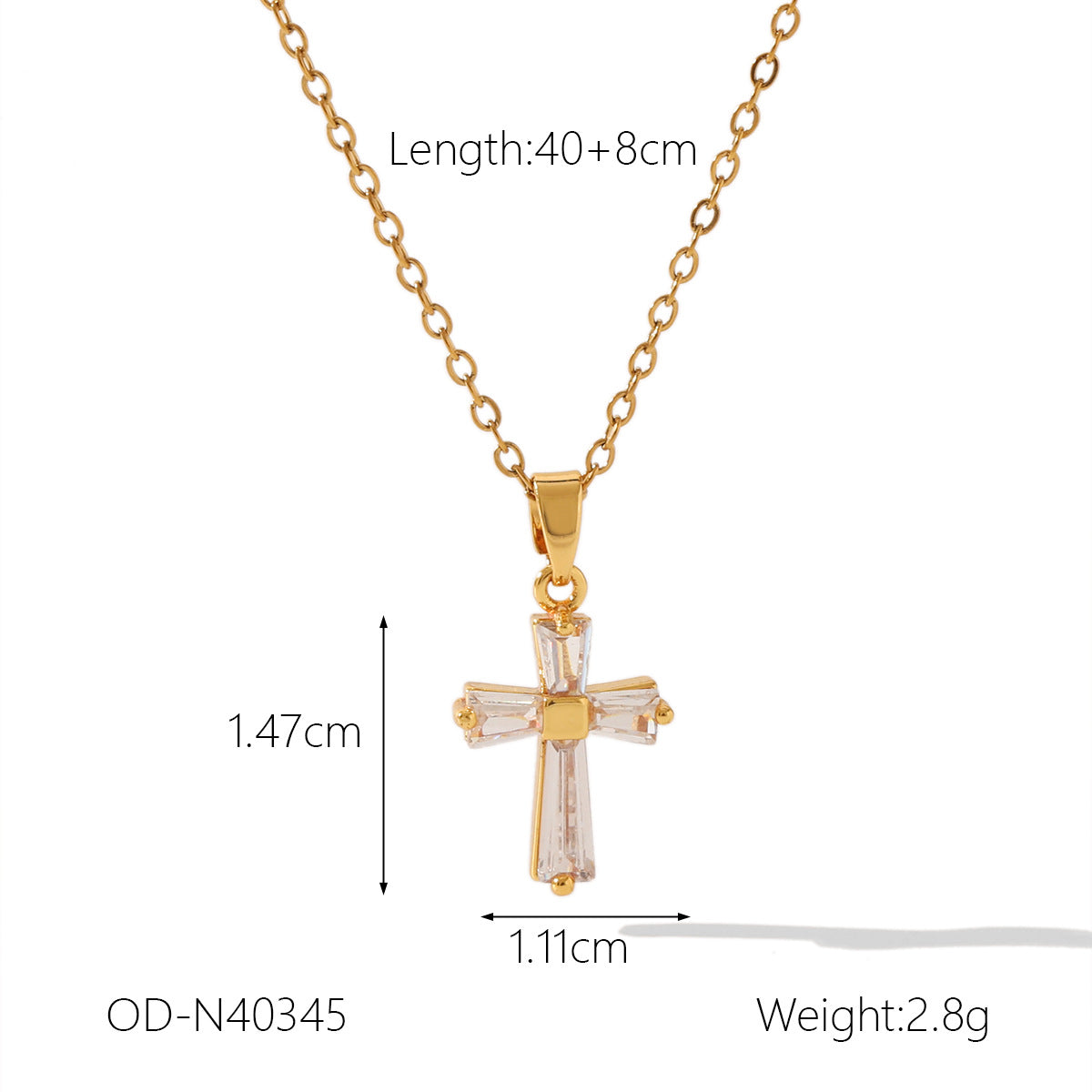 Fashion Titanium Steel Cross Clavicle Pendant Chain