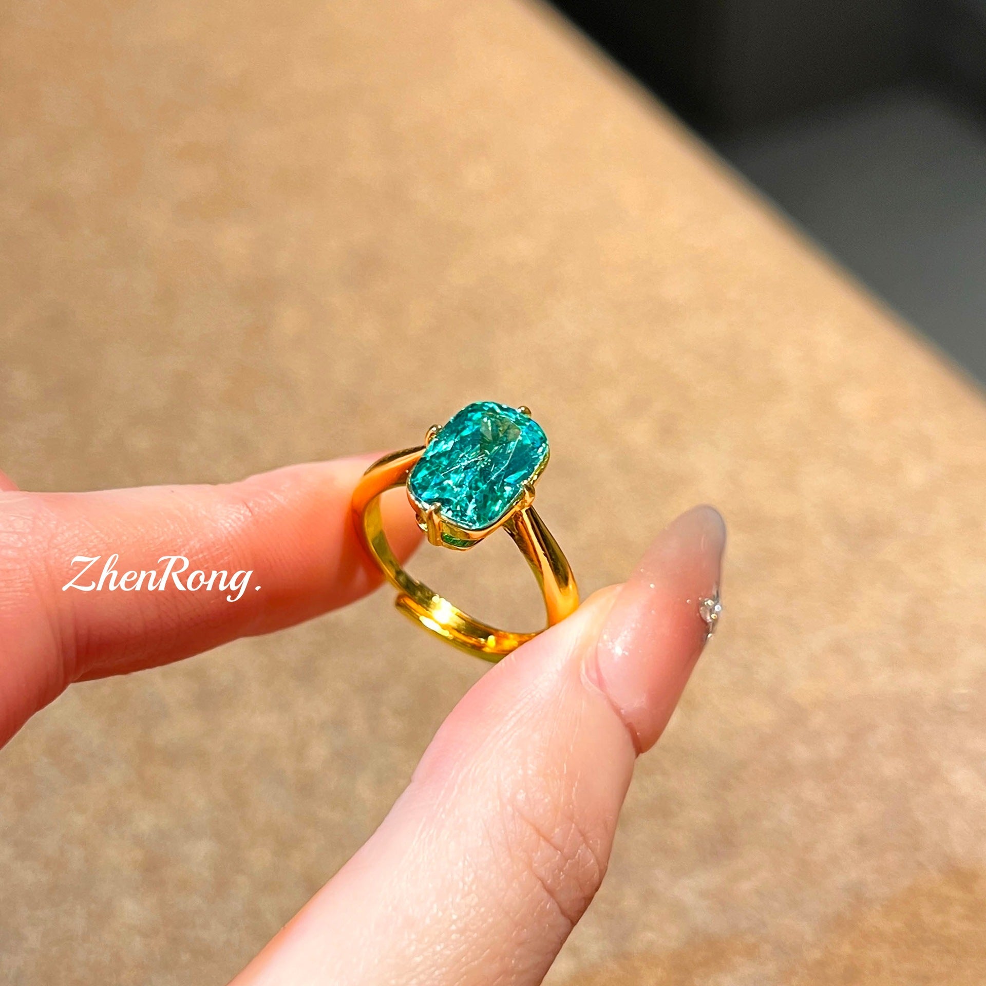 Vintage Ice Flower Cut Paraiba Diamond Ring
