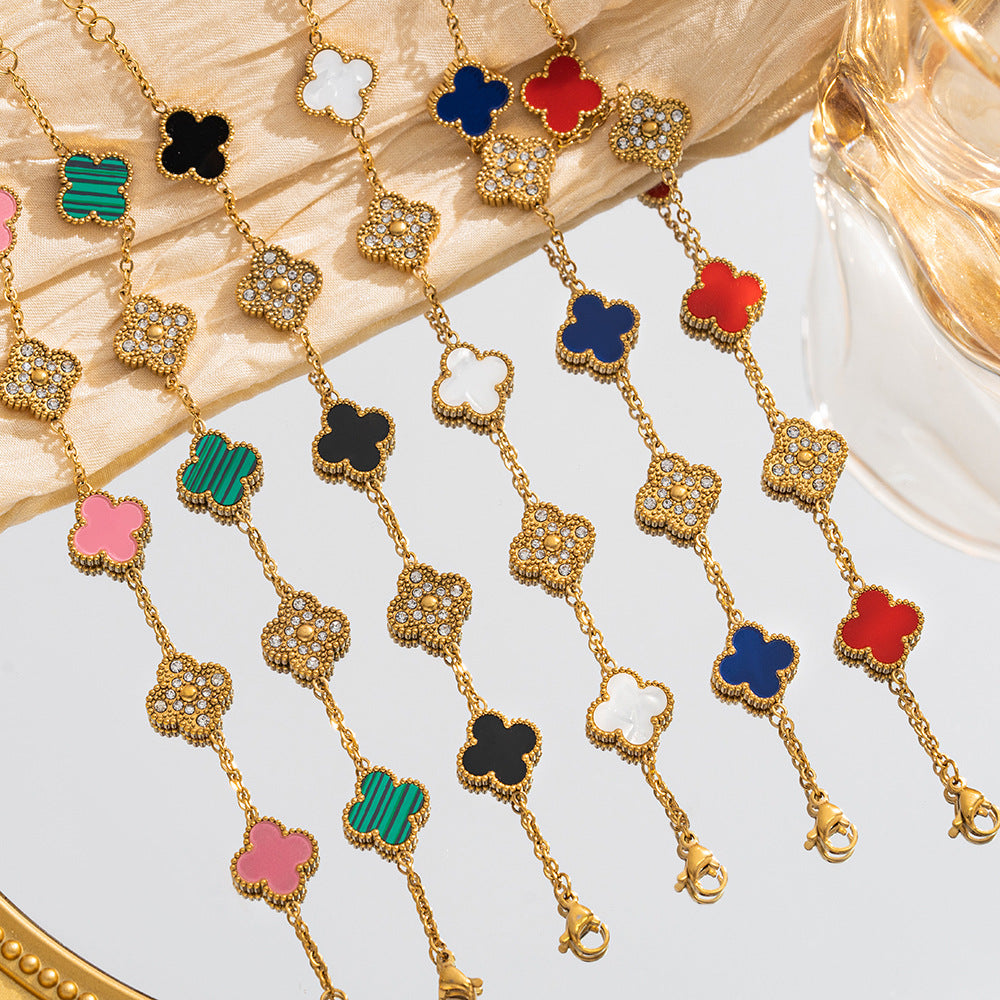 Fashion Diamond Clover Bracelet
