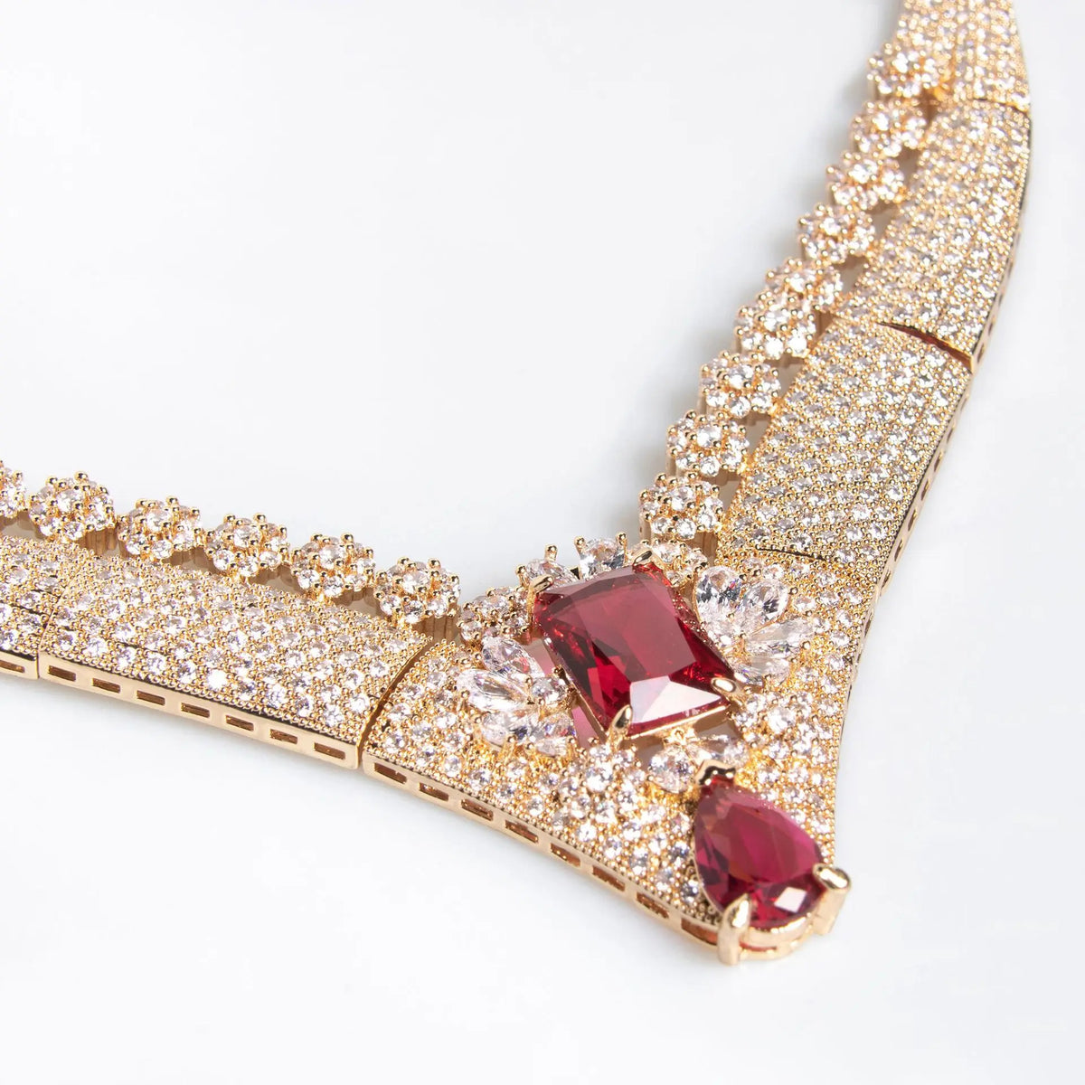 Ensemble Collier Boucles d'oreilles Zircon Premium Industries Lourdes Vintage