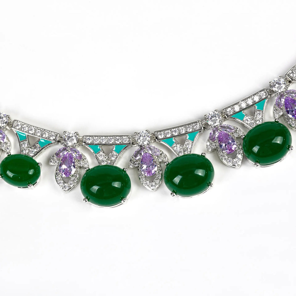 Parure de bijoux collier et boucles d'oreilles en cristal violet améthyste de luxe