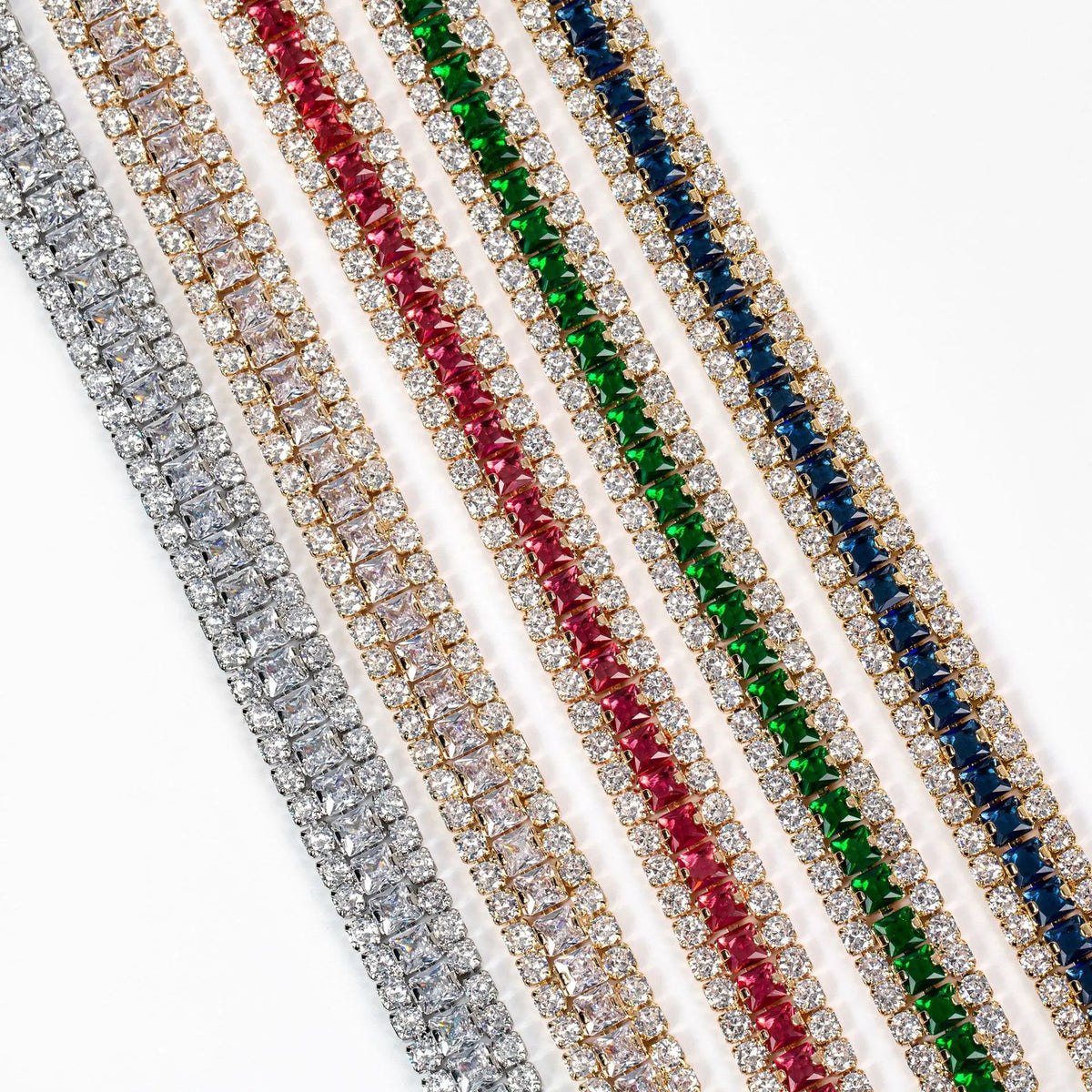 Bracelet de tennis de luxe en cristal rouge pour femmes
