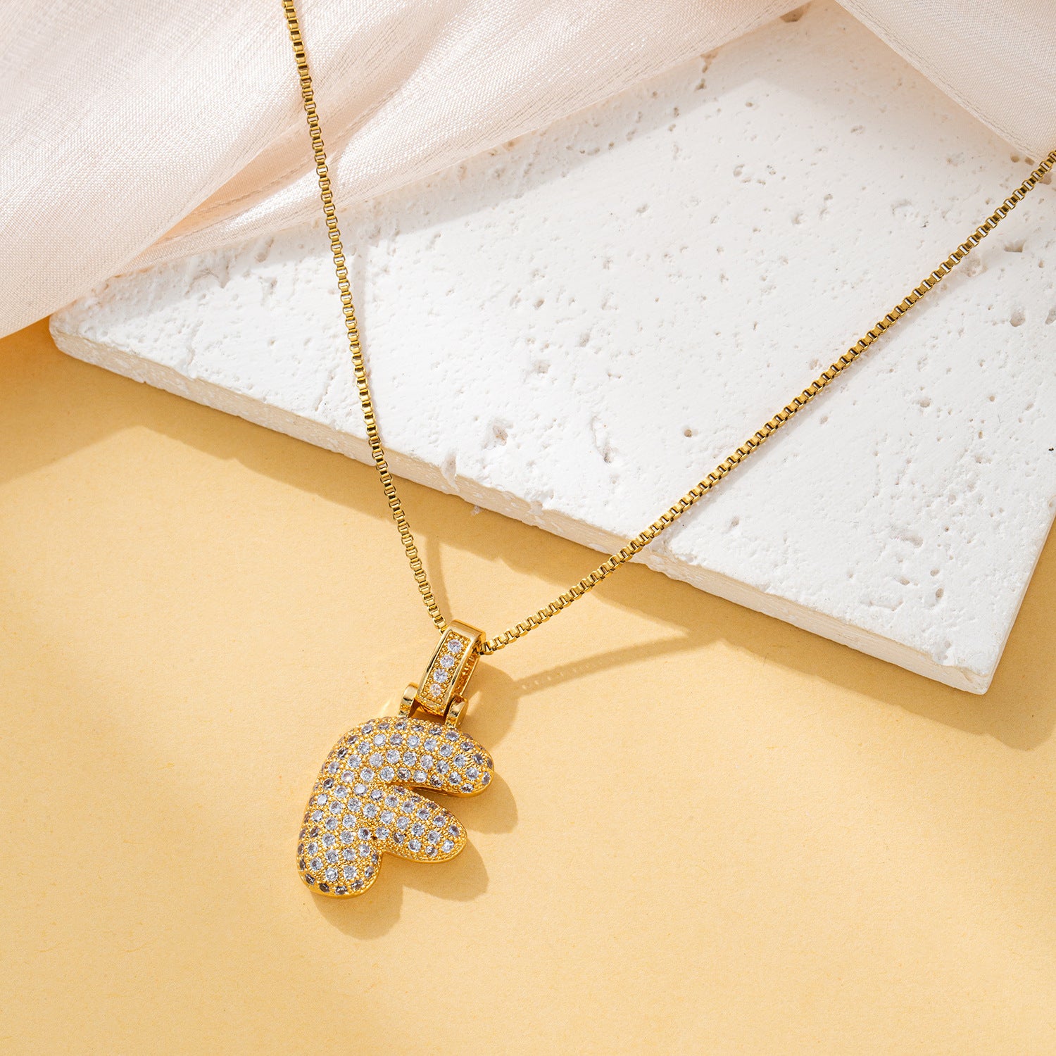 Creative fashion zircon fat 26 letter necklace