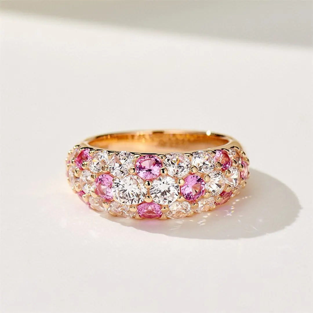 Collection de bagues nœud rose