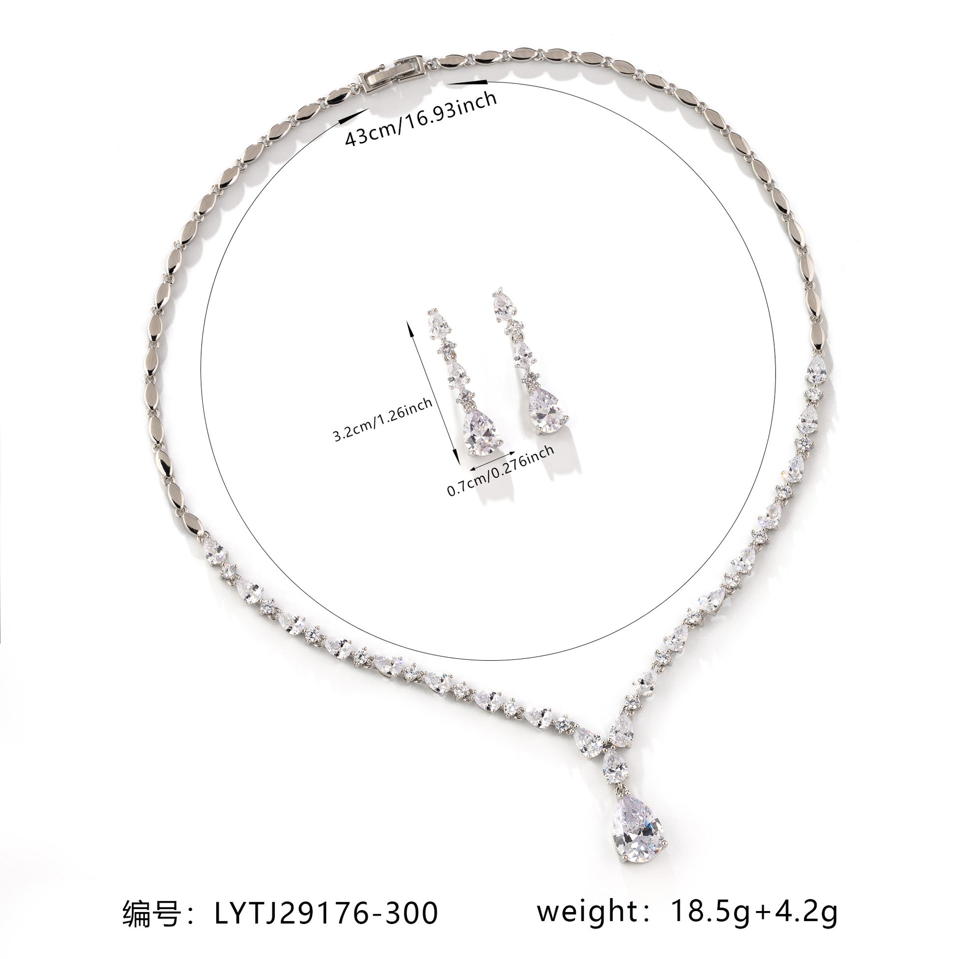 Classic Teardrop Crystal Bridal Necklace Set – Elegant Wedding Jewelry