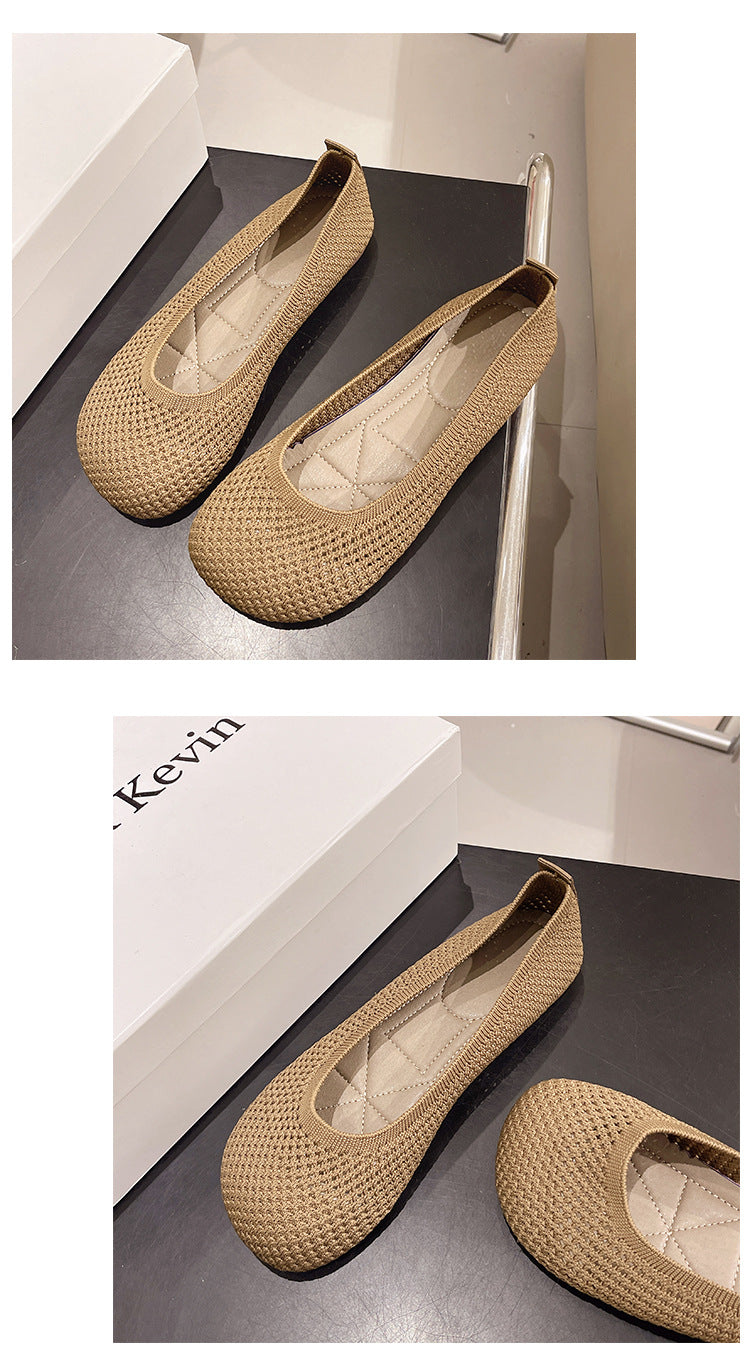 Woven Comfortable Breathable Round Head Women's Loafers