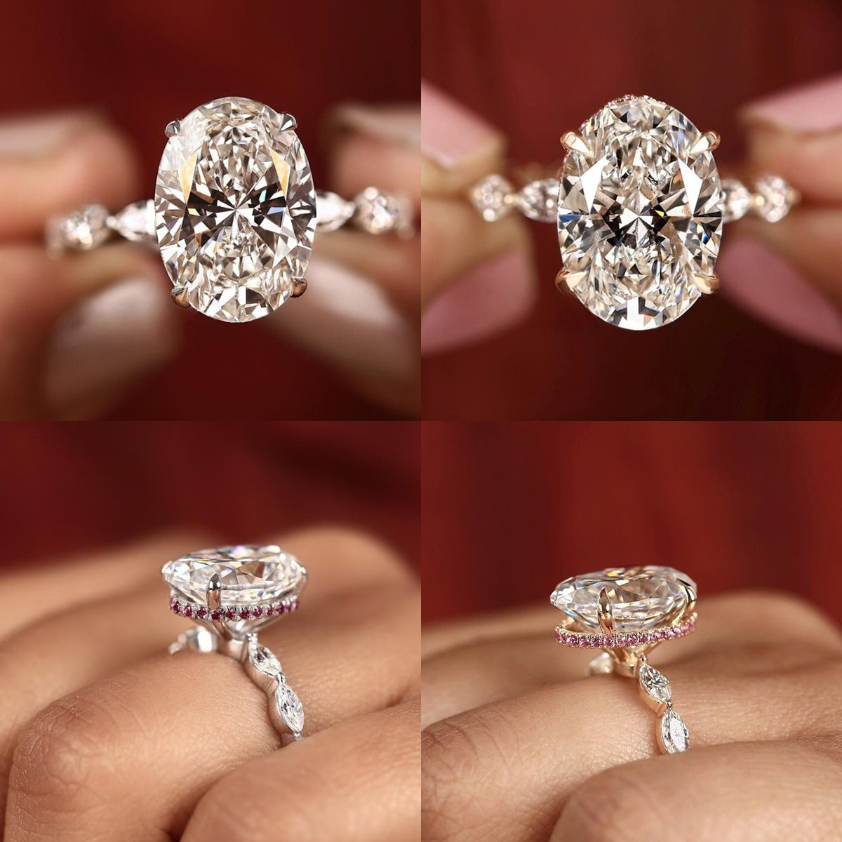 Bague œuf de pigeon diamant œil de cheval mode