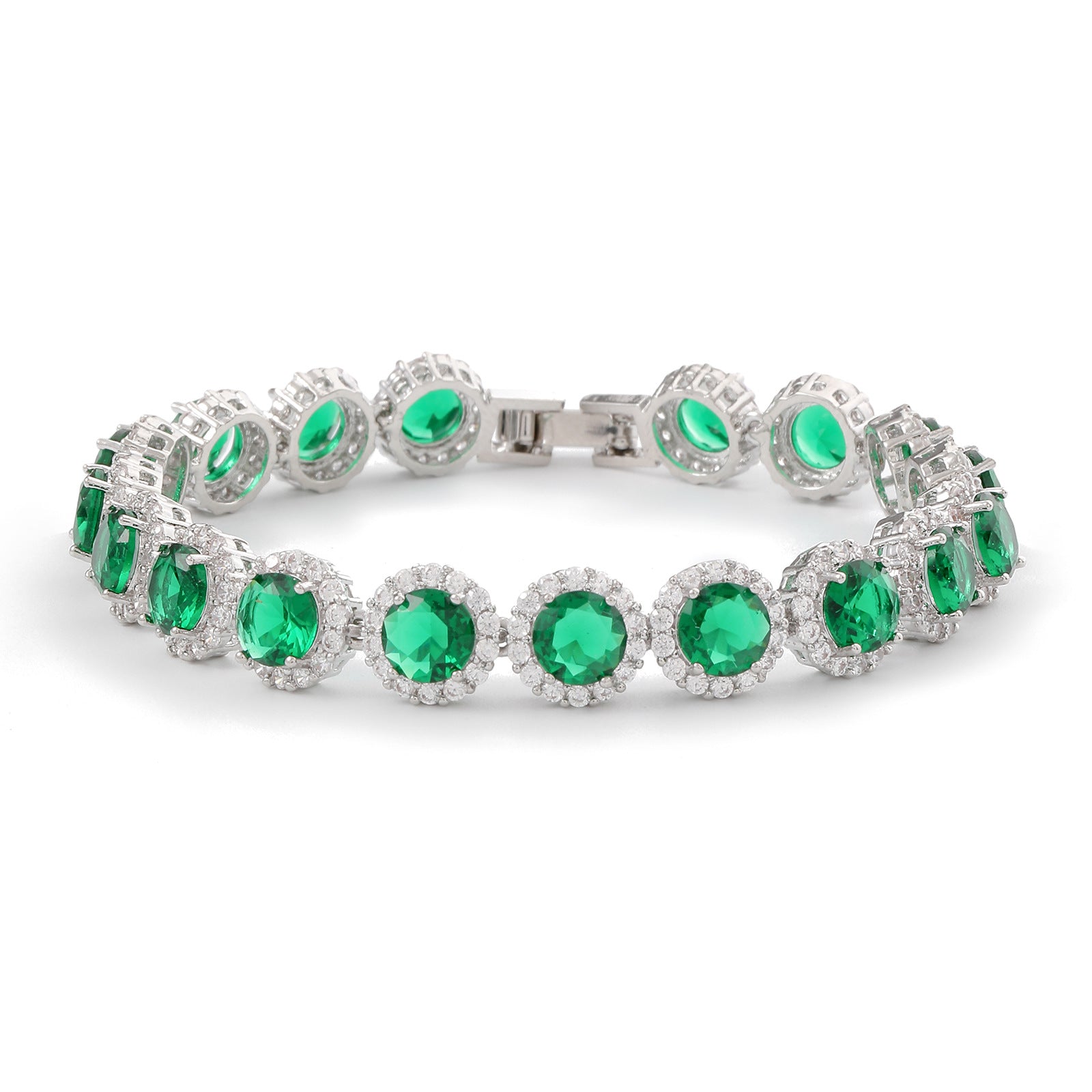 Fashion gold-plated hollow round zircon bracelet