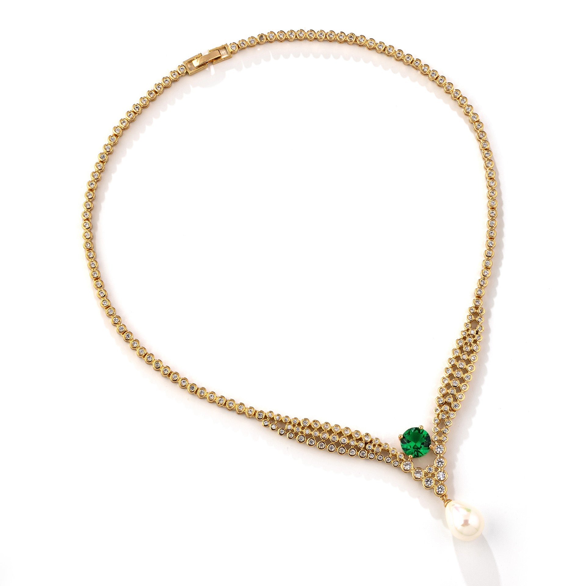Elegant Purple Pearl Drop Jewelry Set – Gold Tone Necklace Earrings for Women