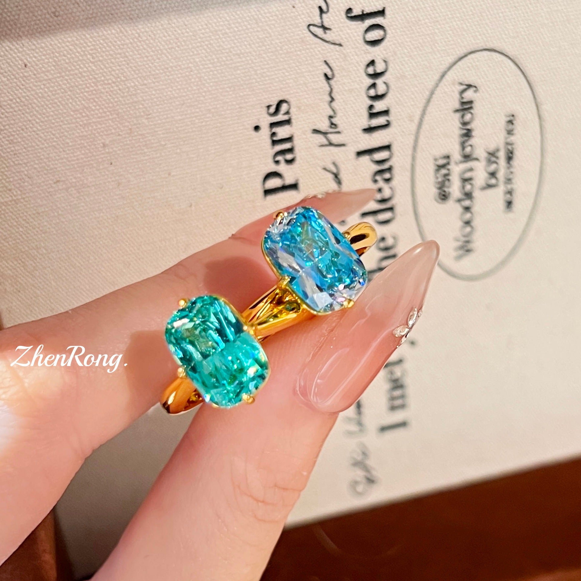 Vintage Ice Flower Cut Paraiba Diamond Ring