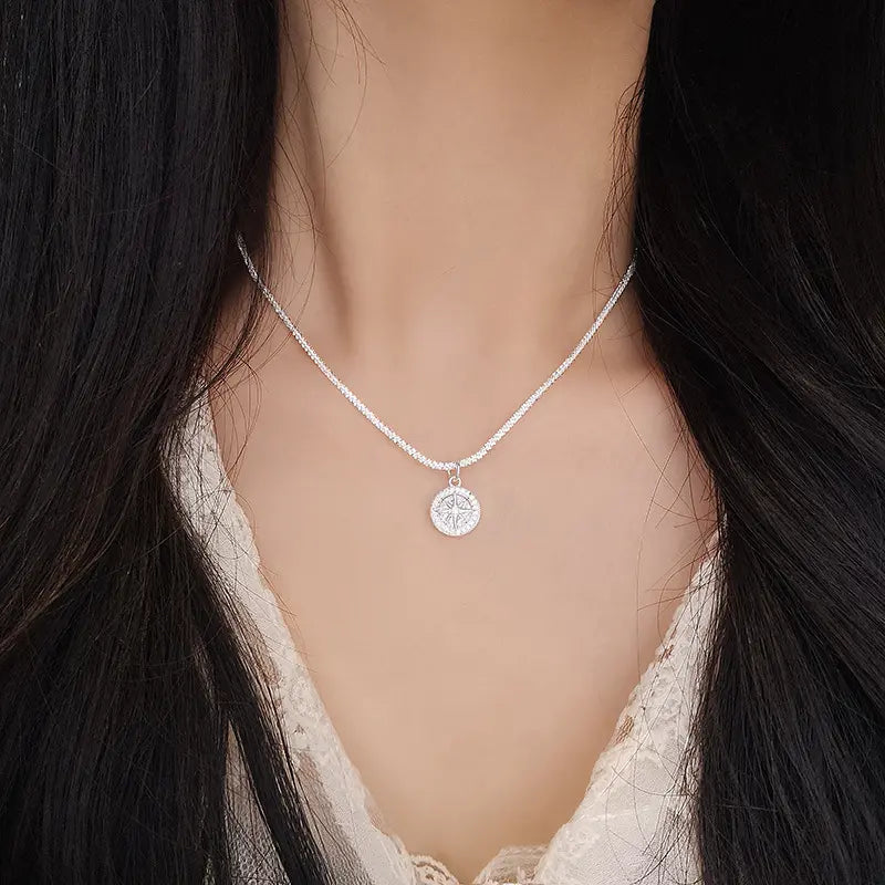 Collier octogramme en argent sterling S925