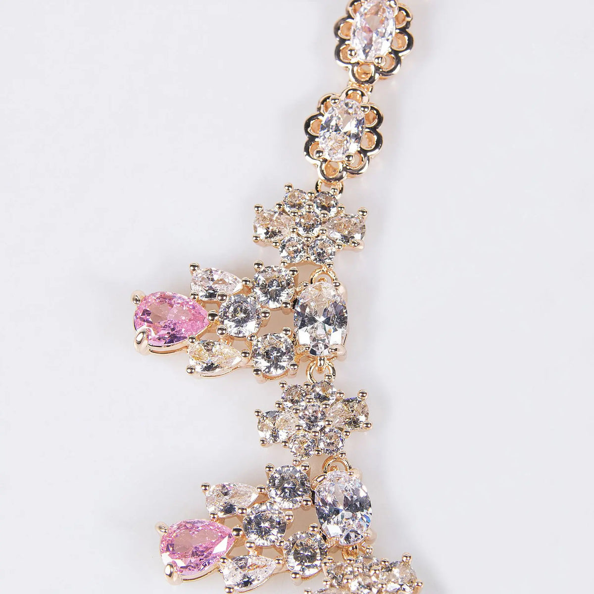 Parure de Bijoux Fleur Rouge Rubis Luxe avec Cristaux Scintillants