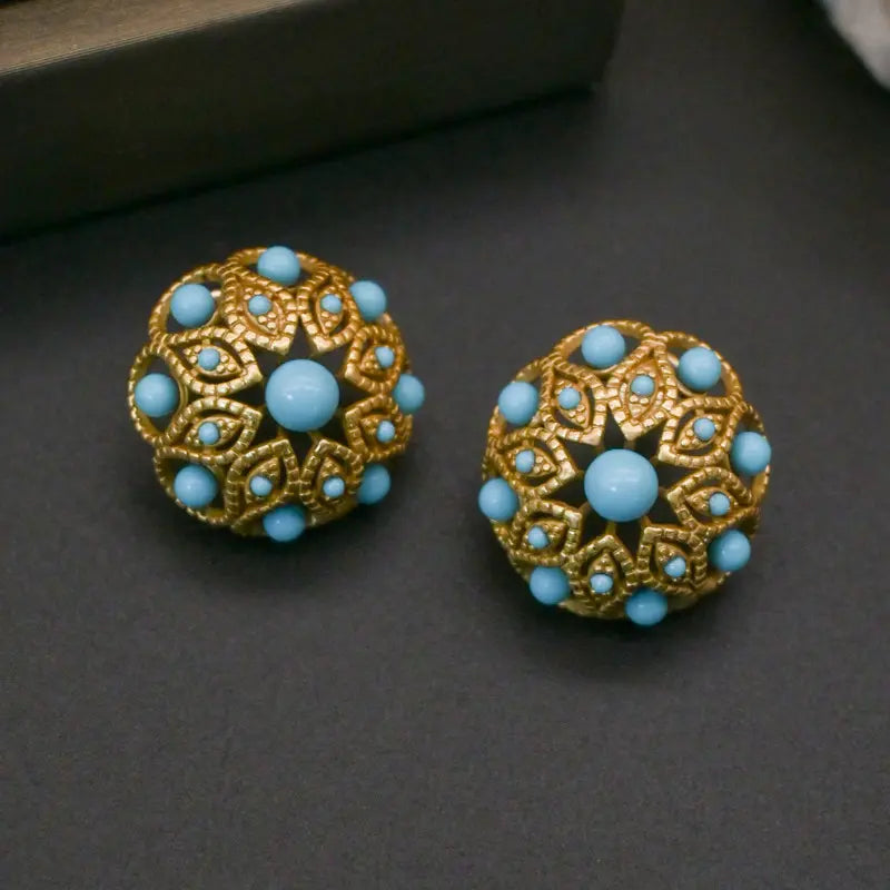 Boucles d'oreilles clous rétro en cuivre pur en forme de parapluie émaillé, boucles d'oreilles clous brillantes