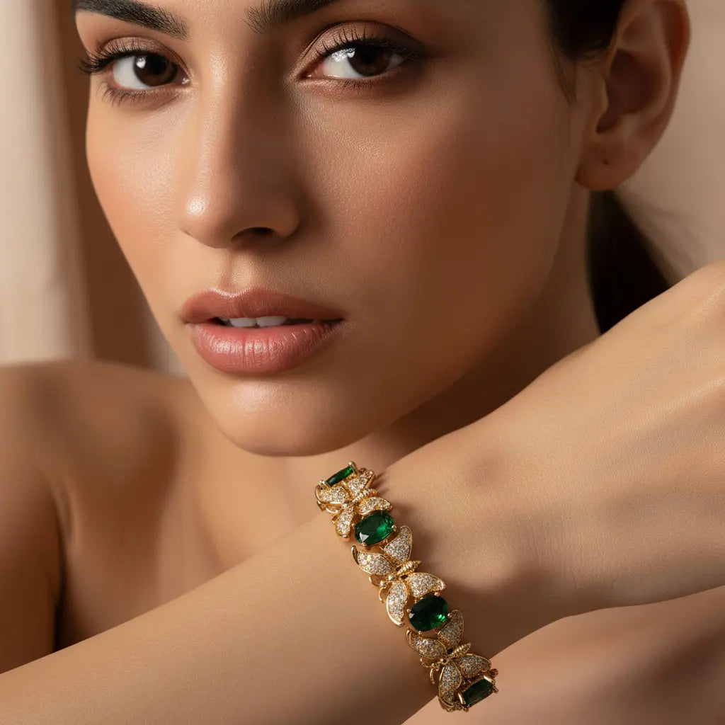 Bracelet papillon trésor couleur pour femme, bijou haut de gamme au tempérament de luxe léger, style ins et niche