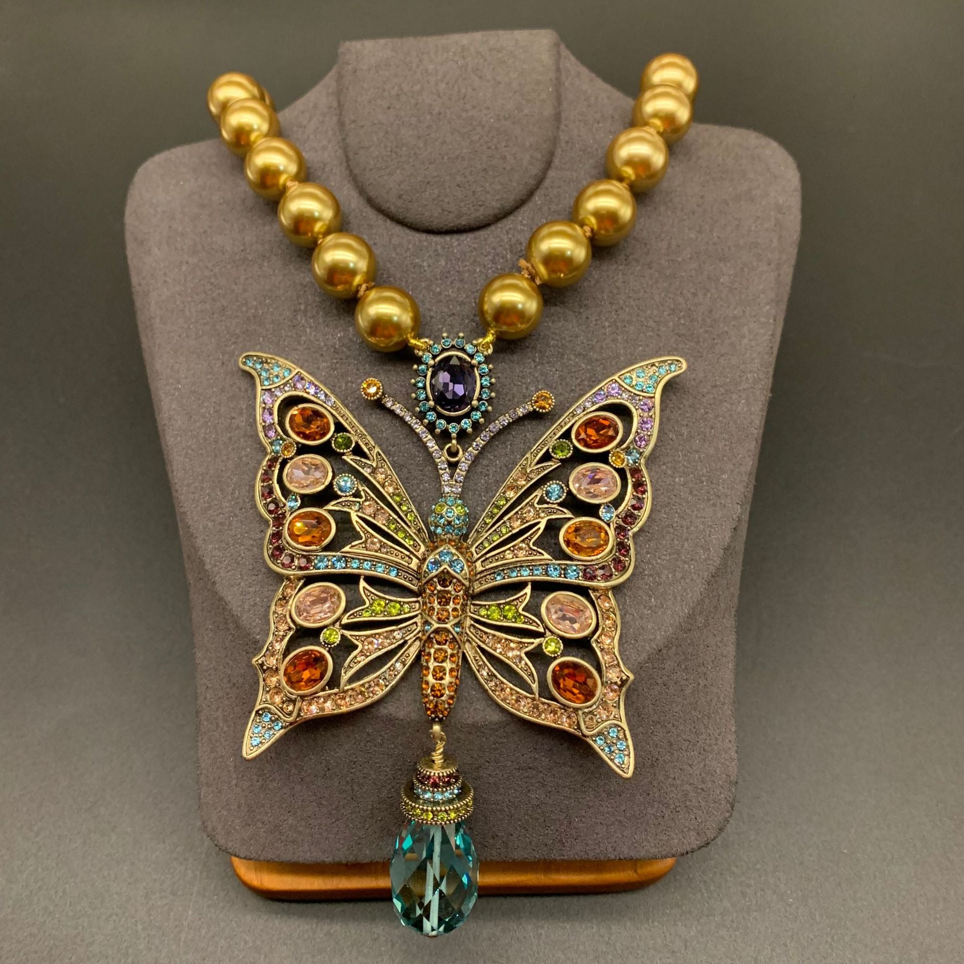 Medieval Fashion Butterfly Gem Necklace