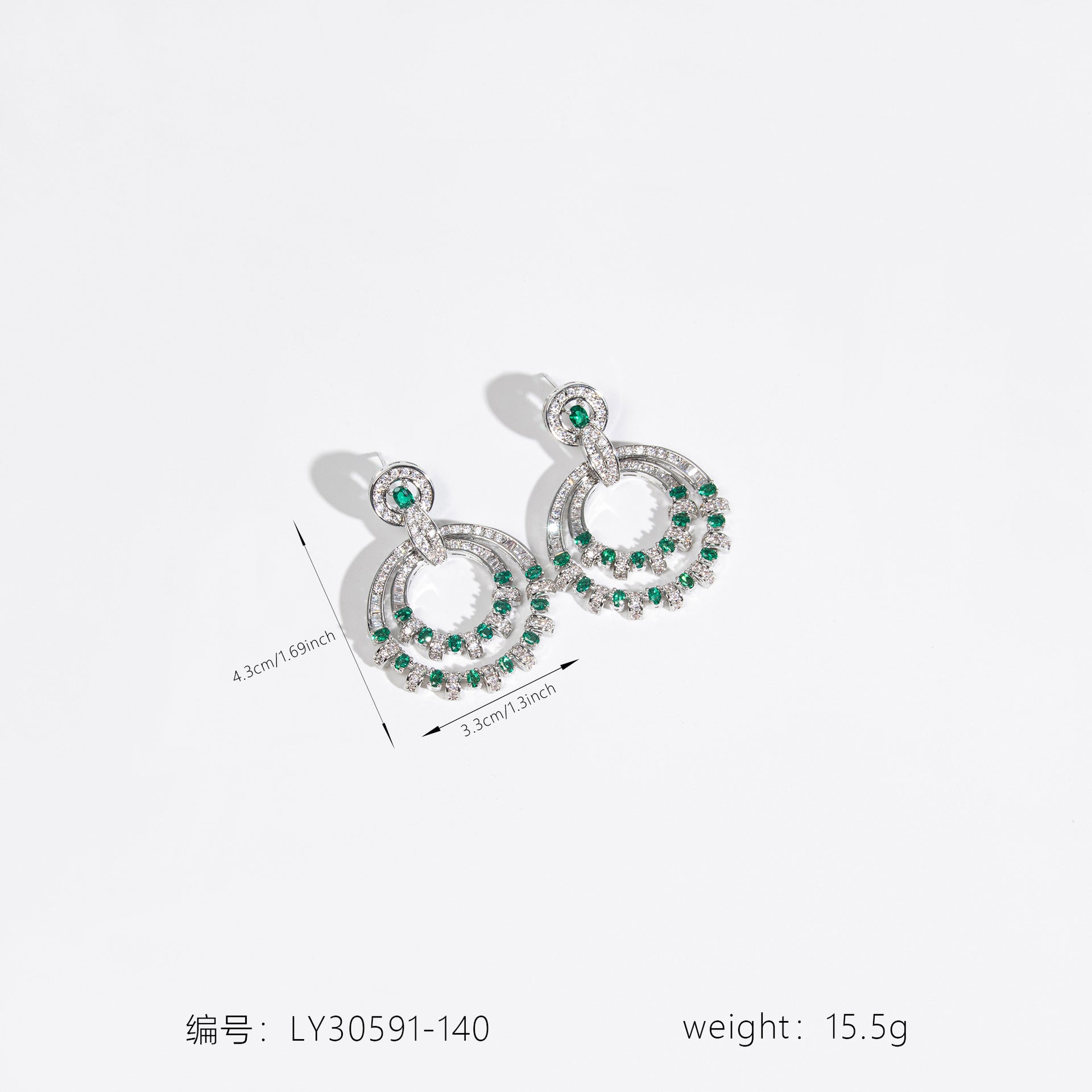 Luxury Blue Crystal Hoop Drop Earrings for Women