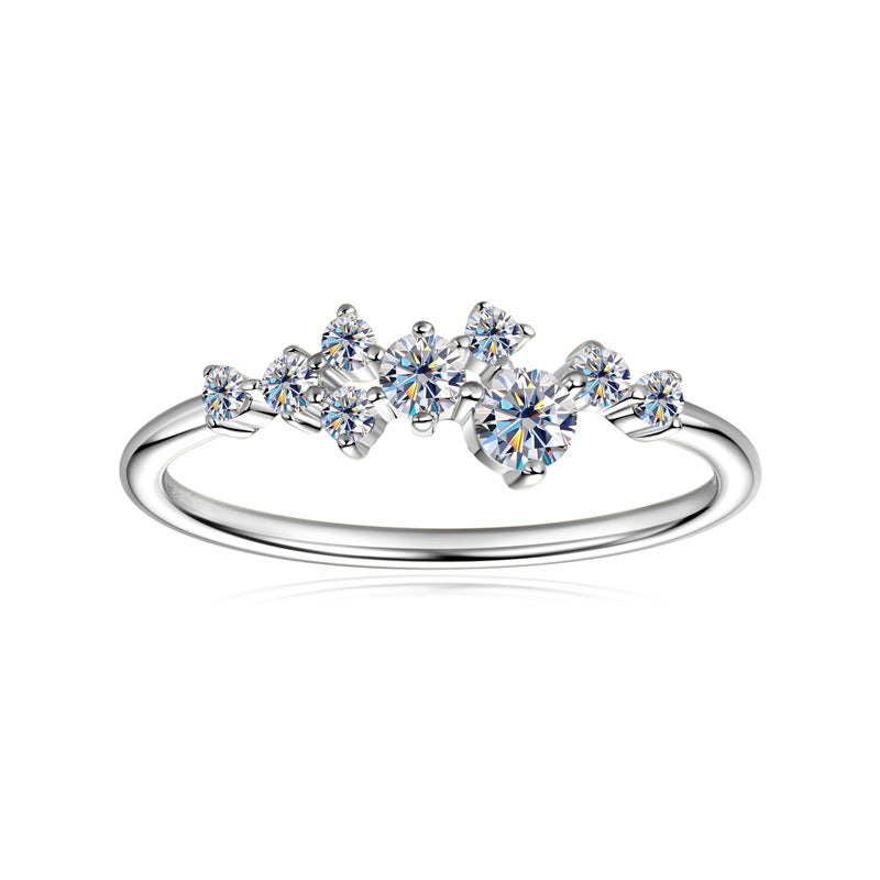Sterling Silver Gypsy Moissanite Ring