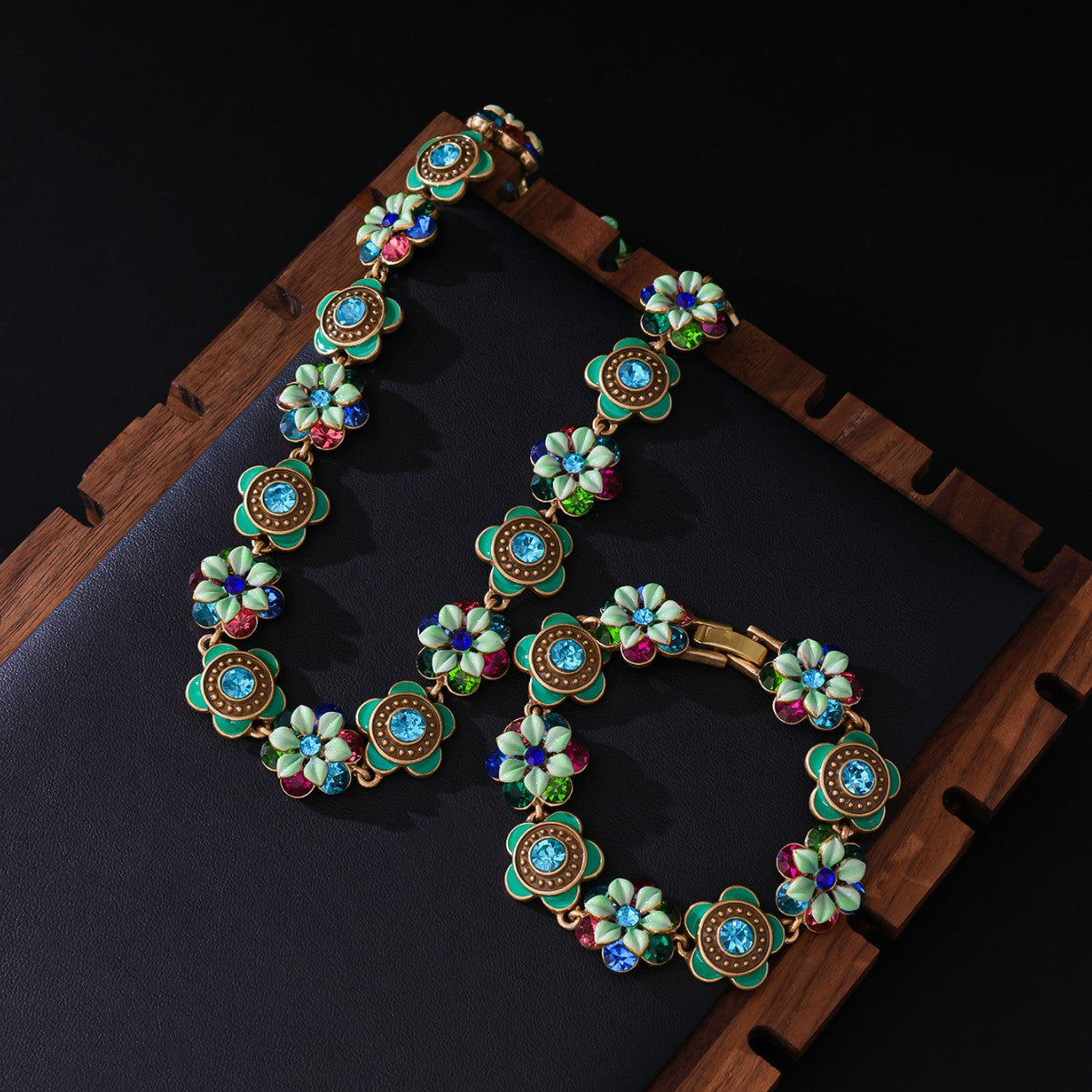 Parure Collier Fleur Vintage Luxe Léger