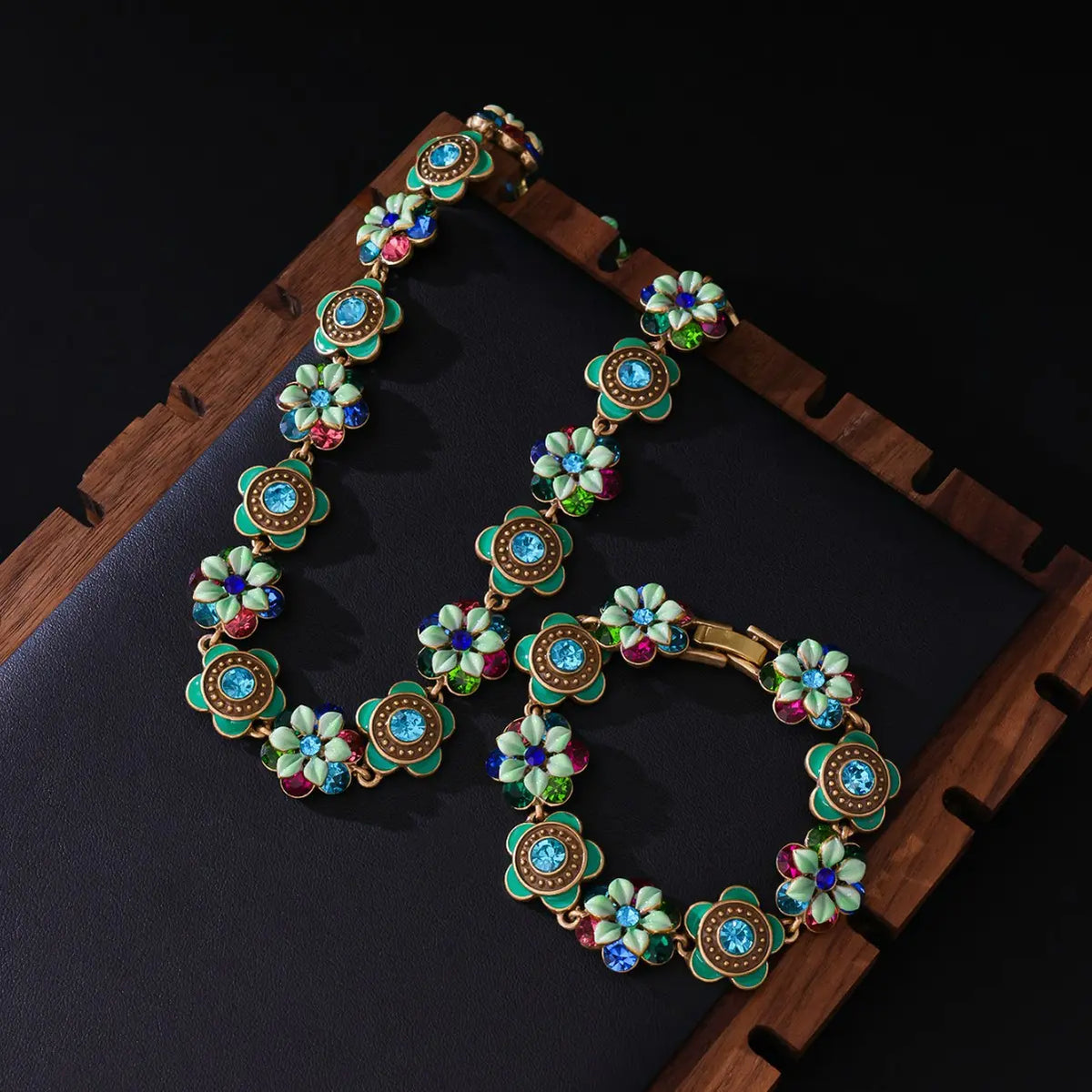 Parure Collier Fleur Vintage Luxe Léger