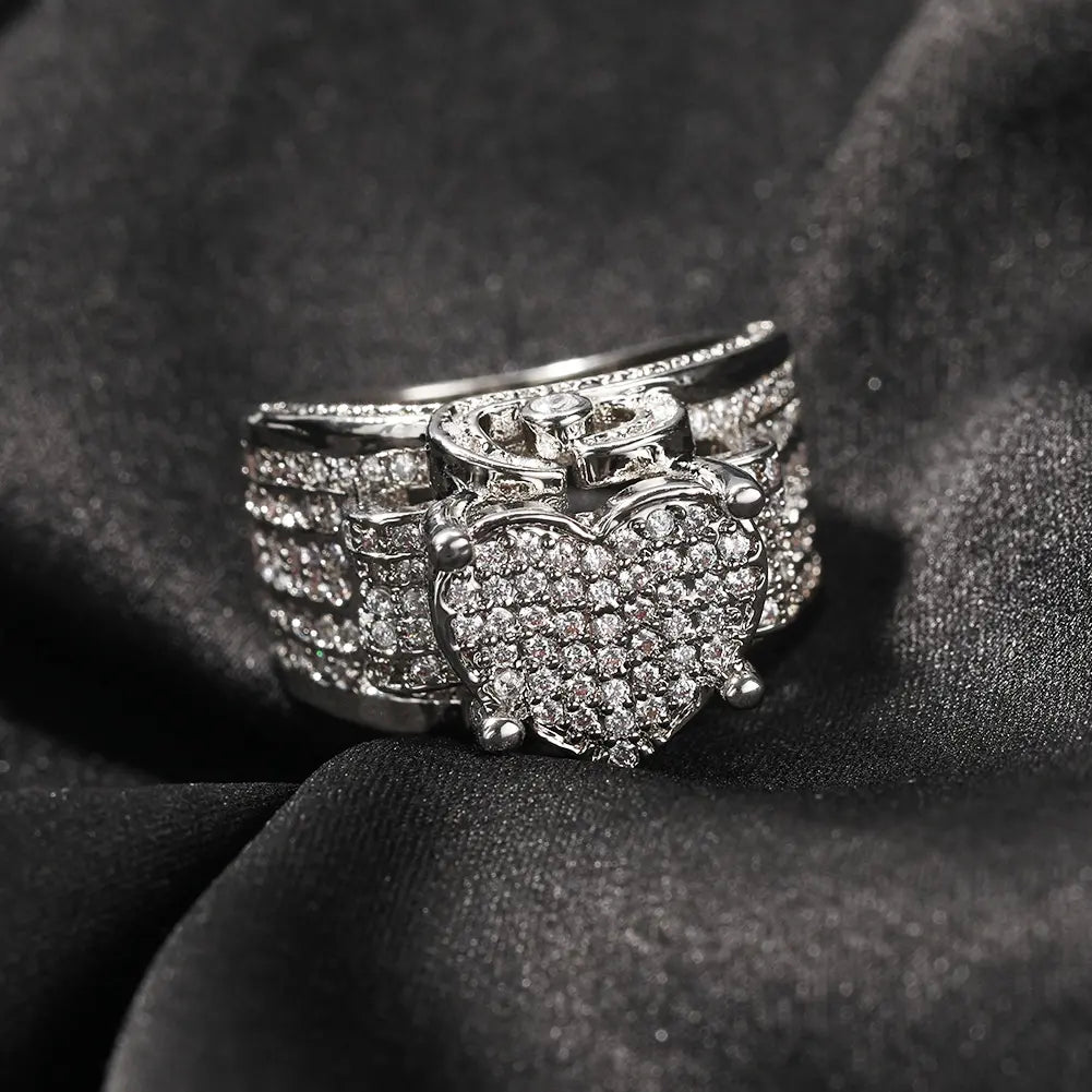 Bague zircon amour vintage