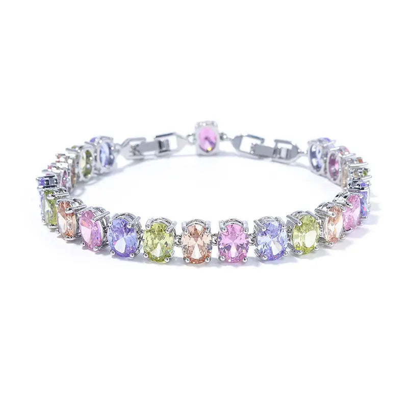 Bracelet simple en zircon, incrusté d'un cercle
