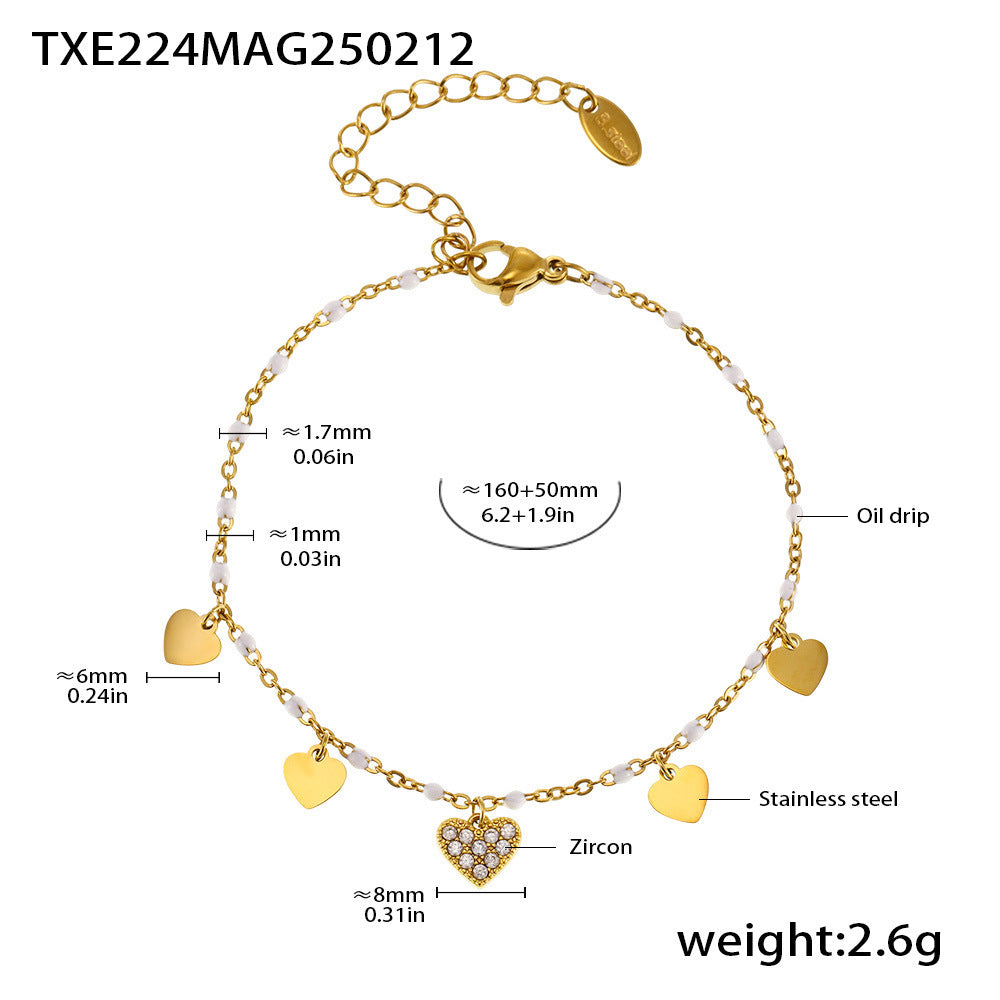 Fashion Symphony Zircon Titanium Steel Necklace
