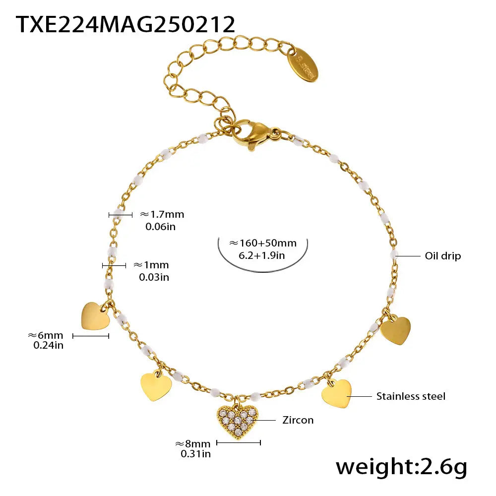 Collier en acier au titane et zircon Fashion Symphony