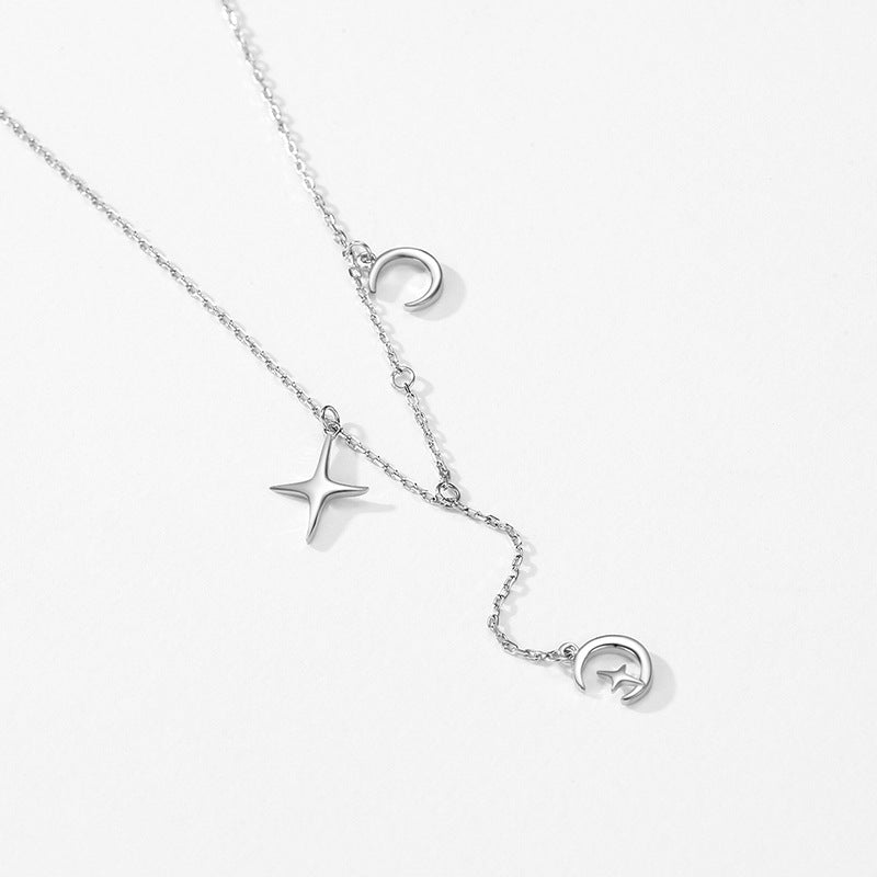 S925 Silver Star Moon Versatile Necklace