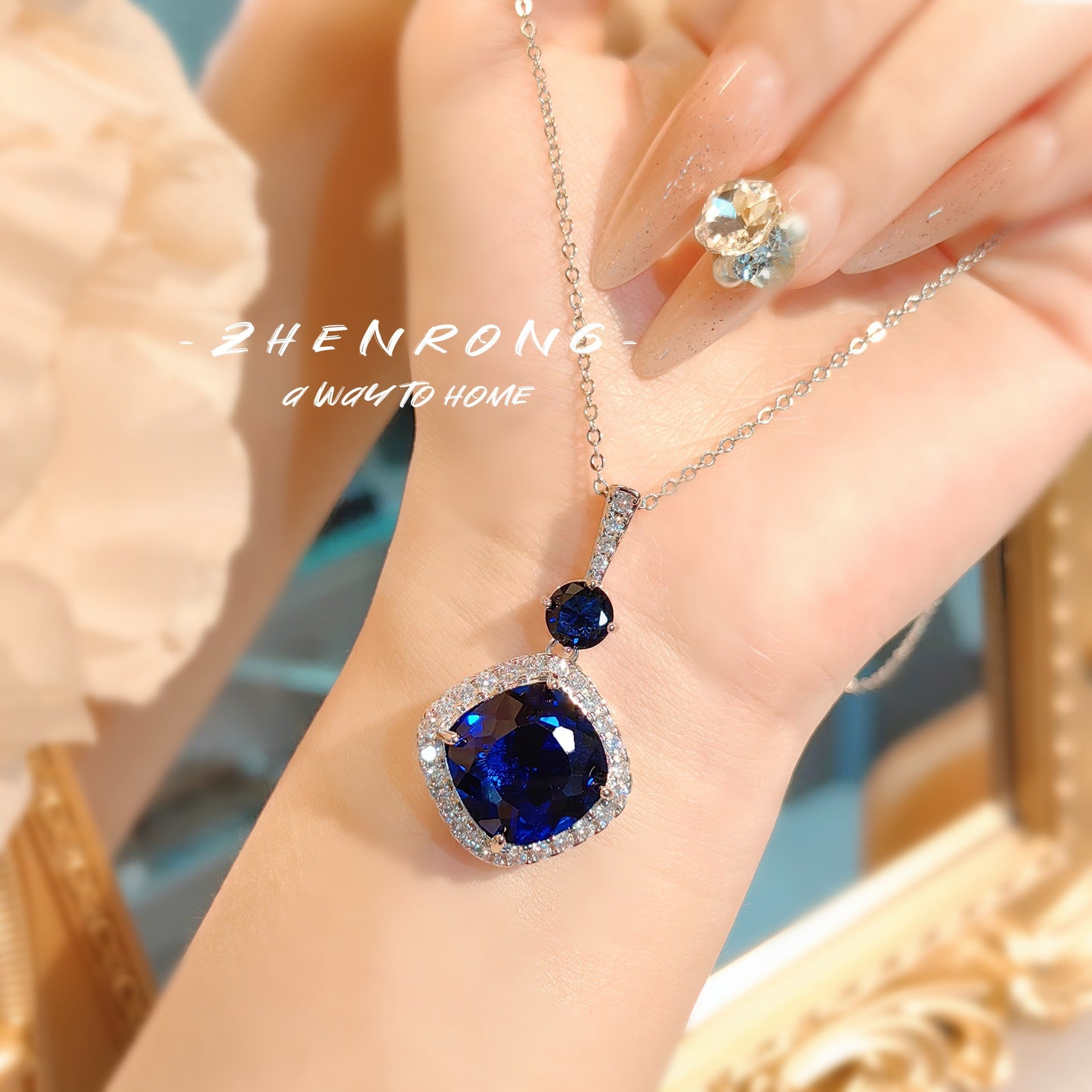 Paraiba square sapphire color treasure series