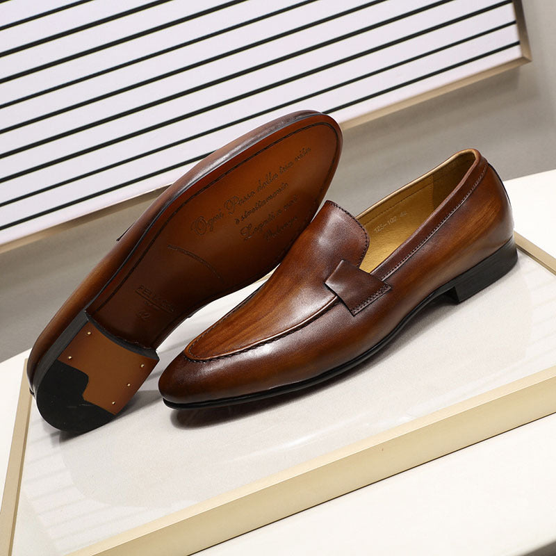 Classic Leather Casual Loafers Men's Wedding Banquet Leather Shoes