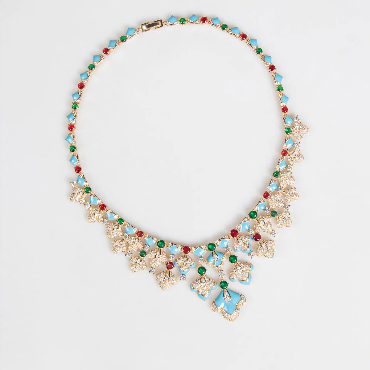 Parure de bijoux glamour or et cristaux pour soirées et fêtes