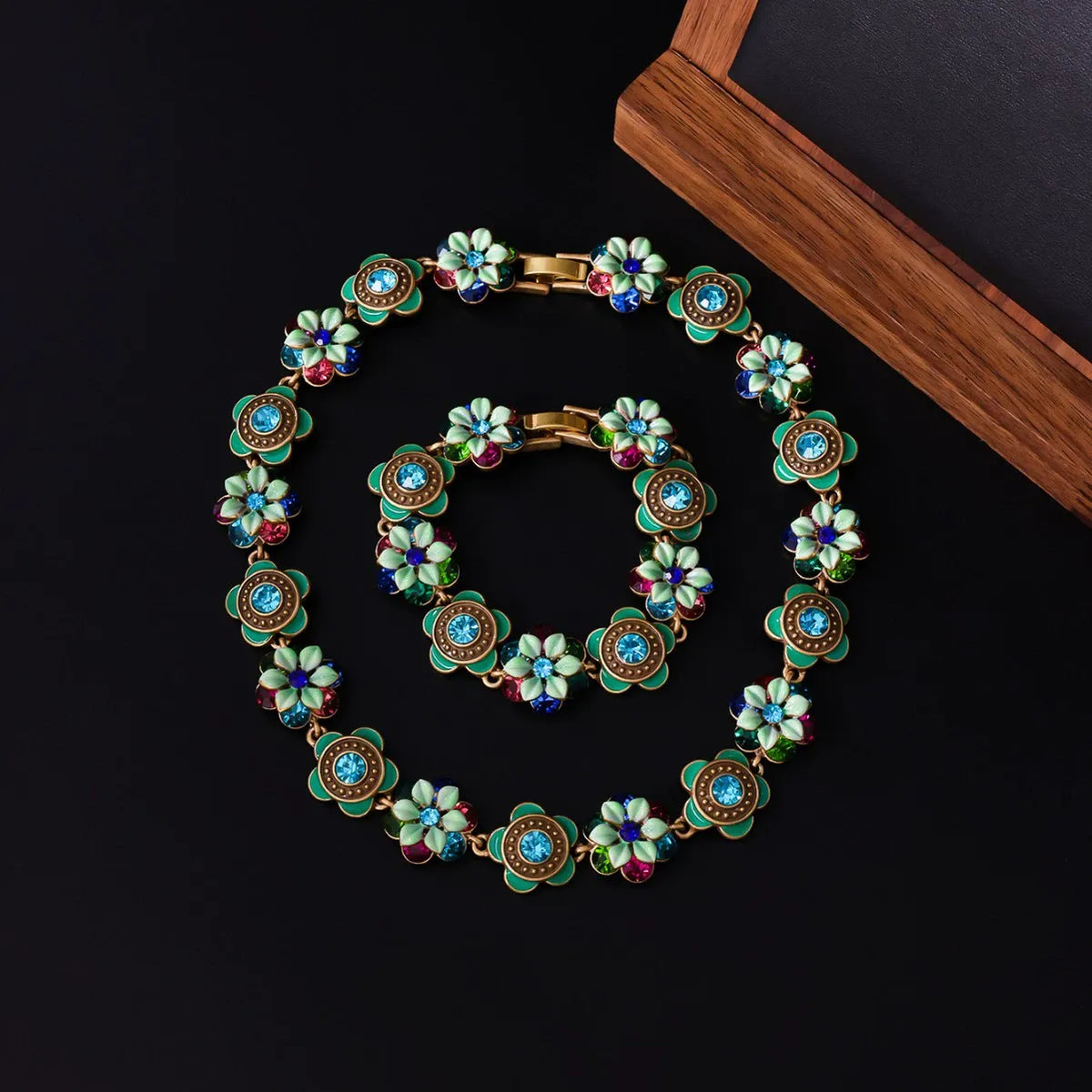 Parure Collier Fleur Vintage Luxe Léger
