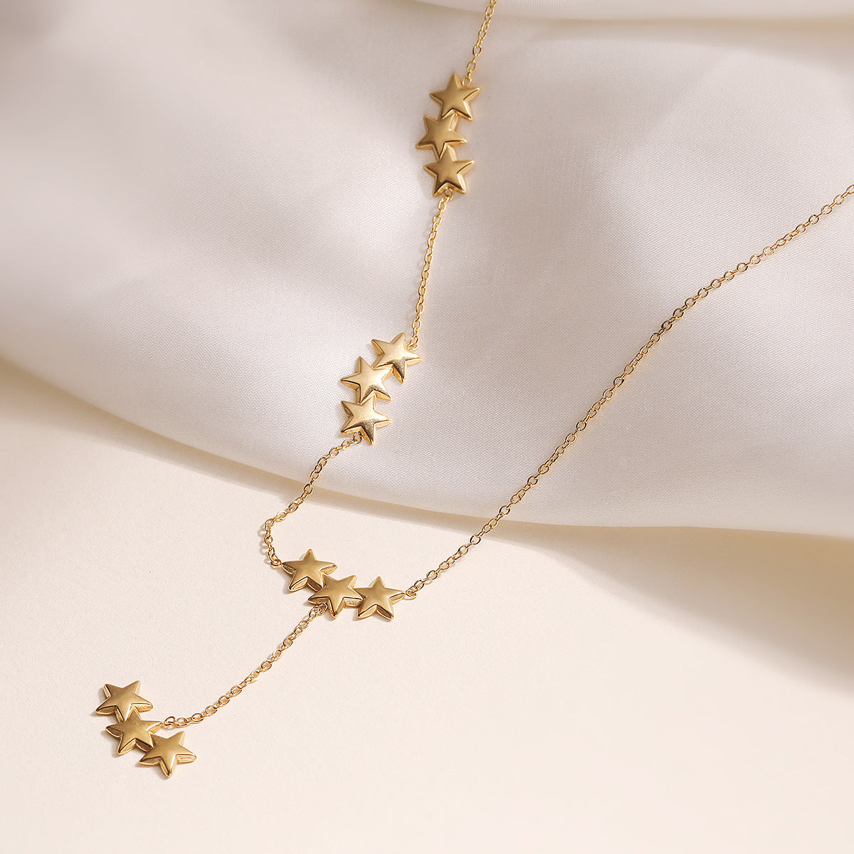 Simple love star fringed necklace