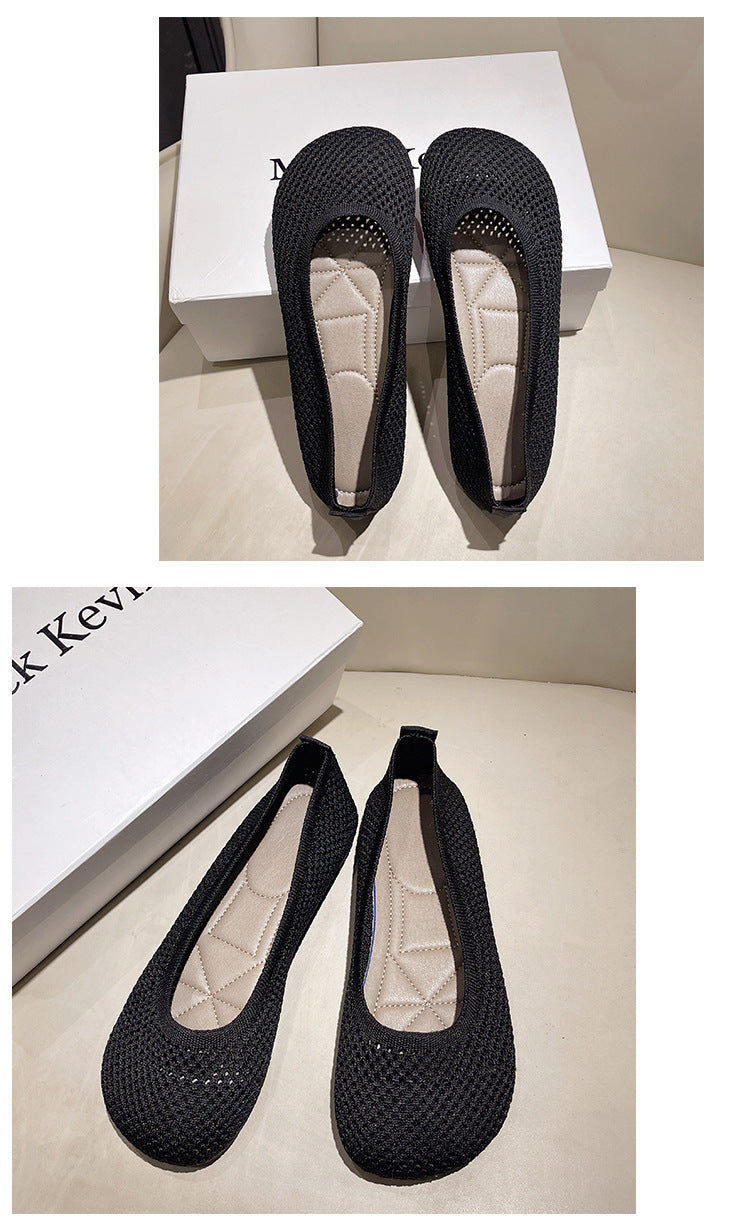 Woven Comfortable Breathable Round Head Women's Loafers