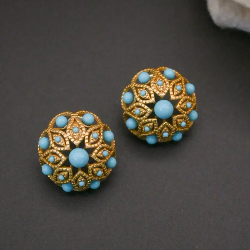 Boucles d'oreilles clous rétro en cuivre pur en forme de parapluie émaillé, boucles d'oreilles clous brillantes