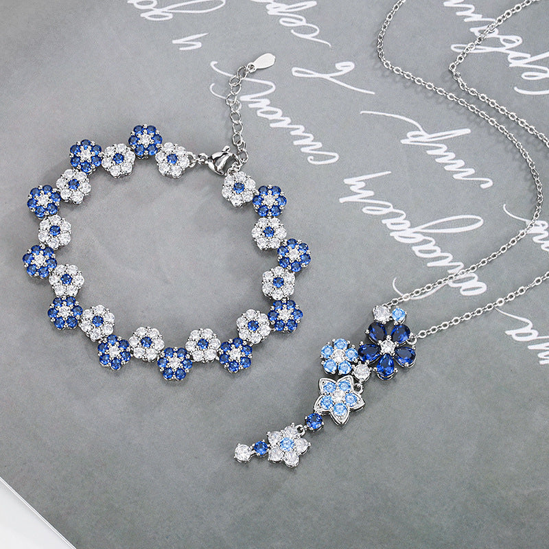 Fashion Blue Zircon Flower Collection