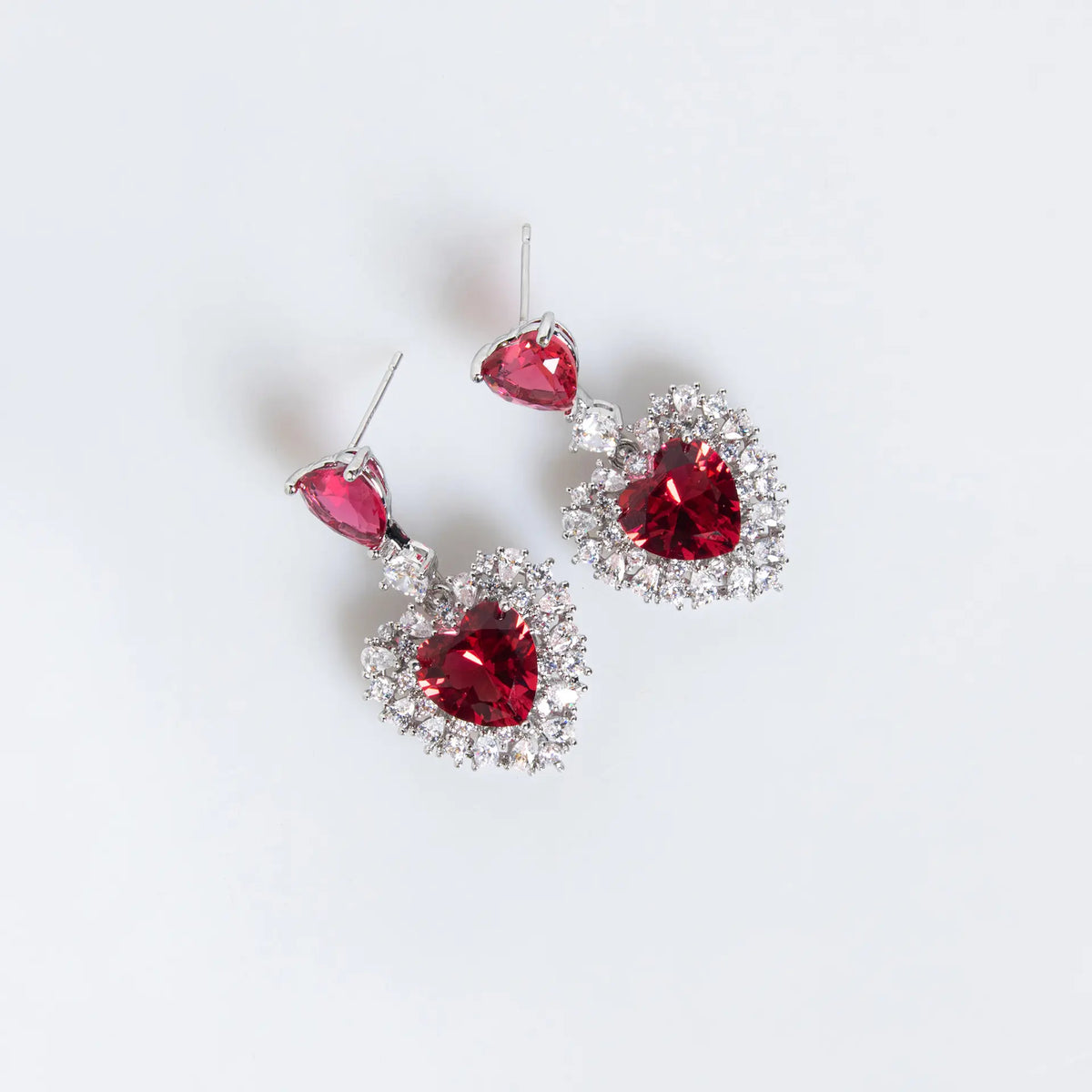 Parure Collier et Boucles d'Oreilles Cœur Cristal Vert Émeraude Luxe