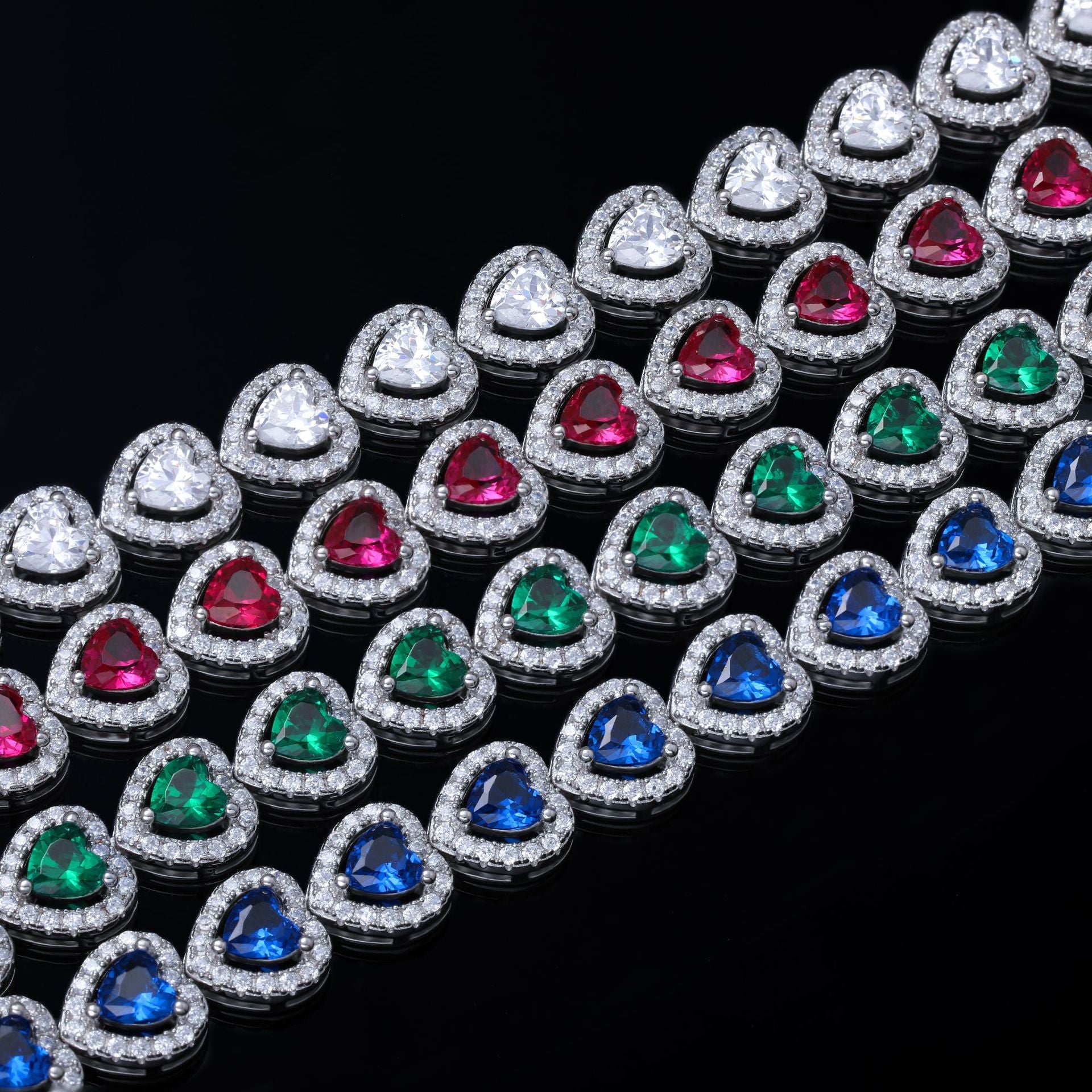 Fashion classic color love zircon bracelet