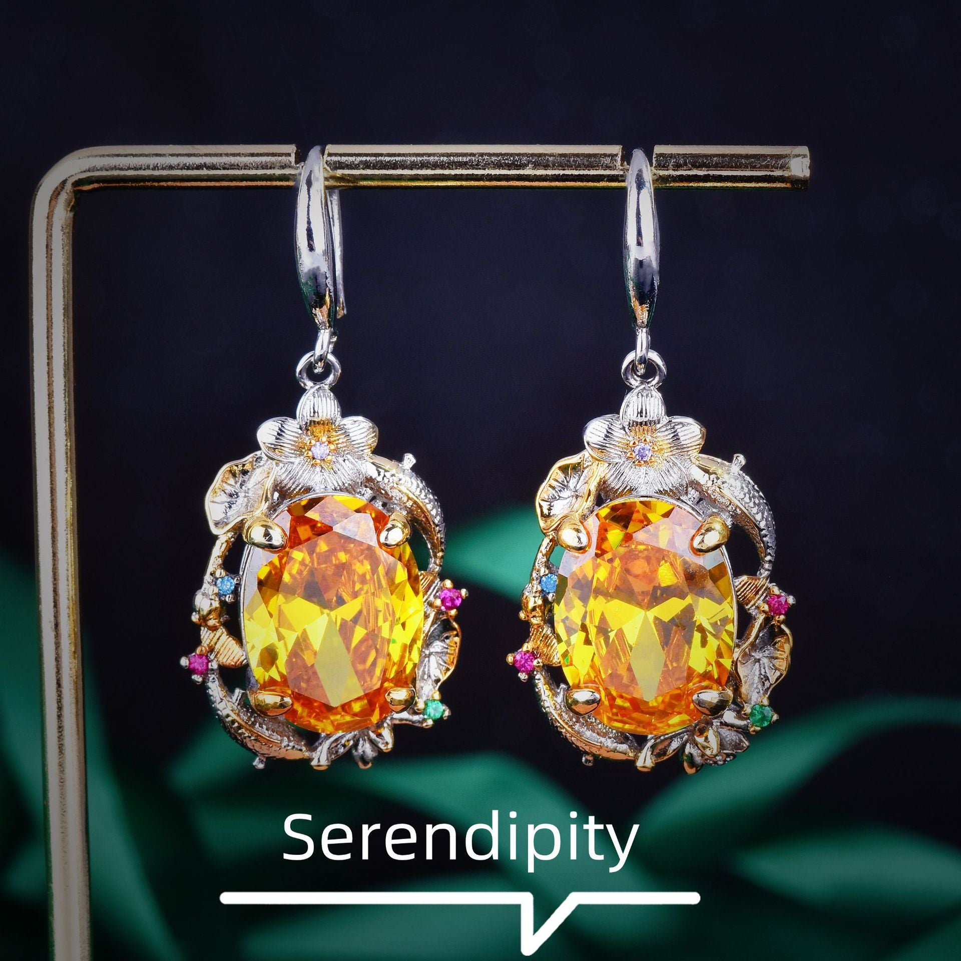 Italian retro bright yellow diamond colored treasure series