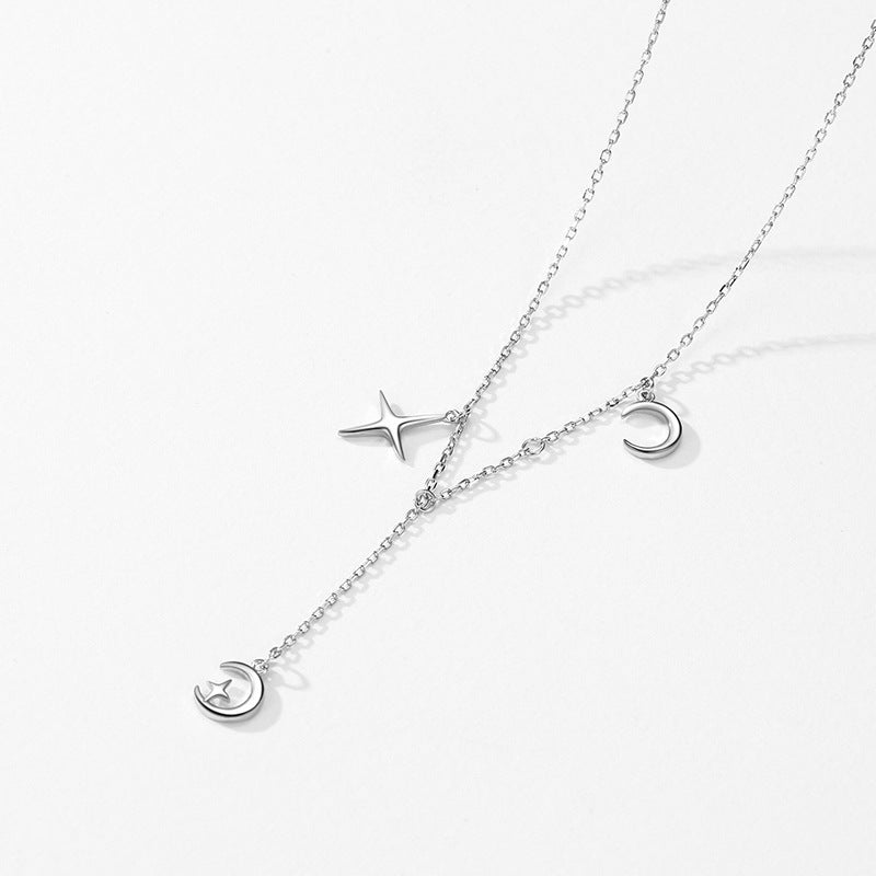 S925 Silver Star Moon Versatile Necklace