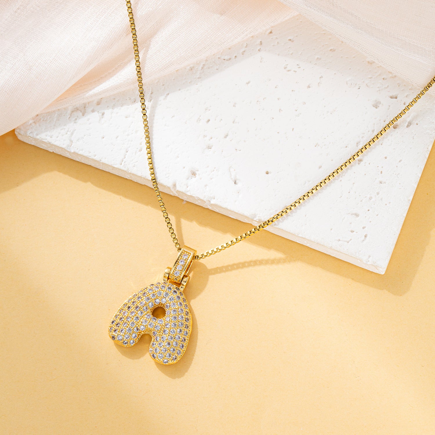 Creative fashion zircon fat 26 letter necklace