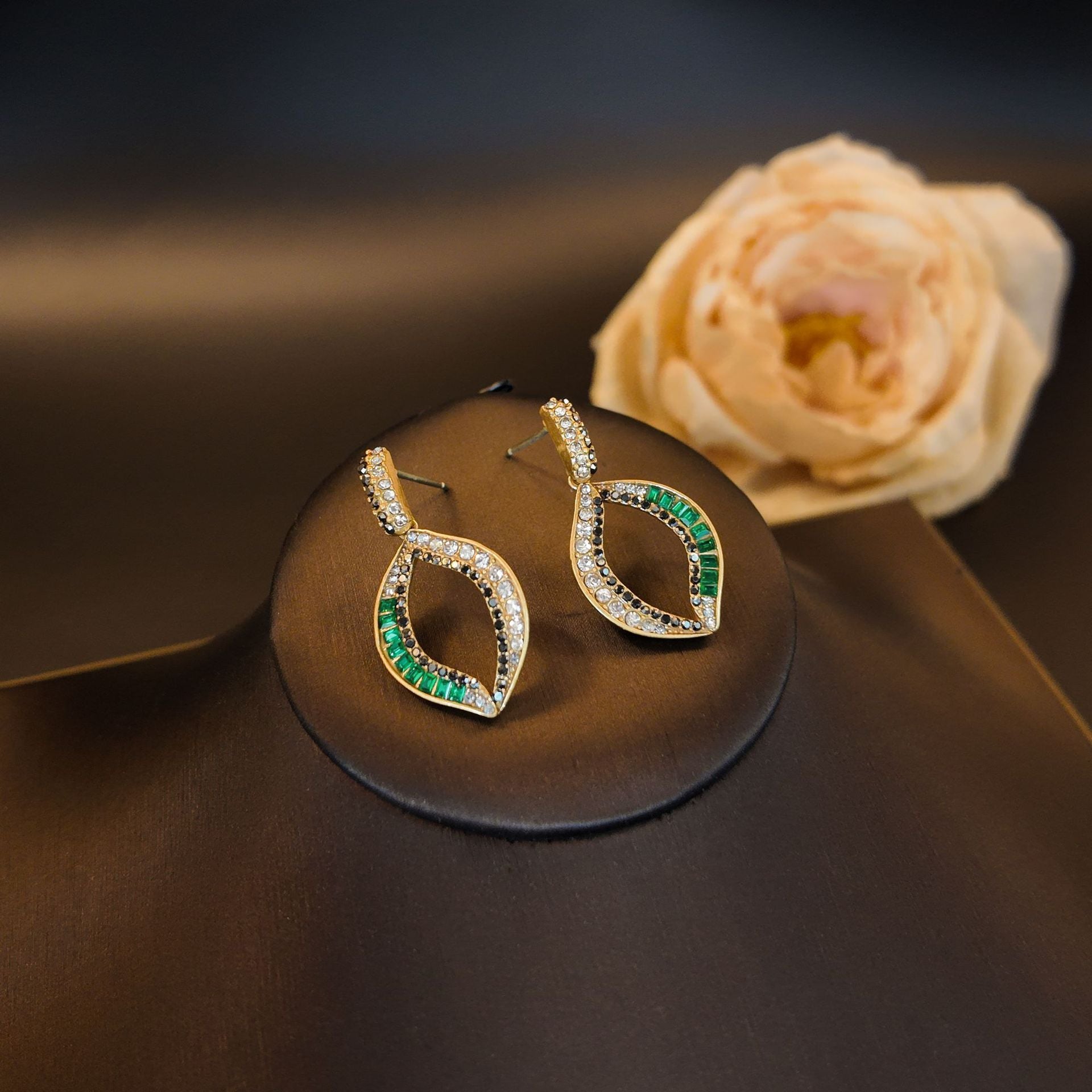 Fashion Rhinestone Rhinestone Leaf Jewelry Set