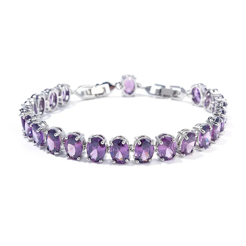 Bracelet simple en zircon, incrusté d'un cercle