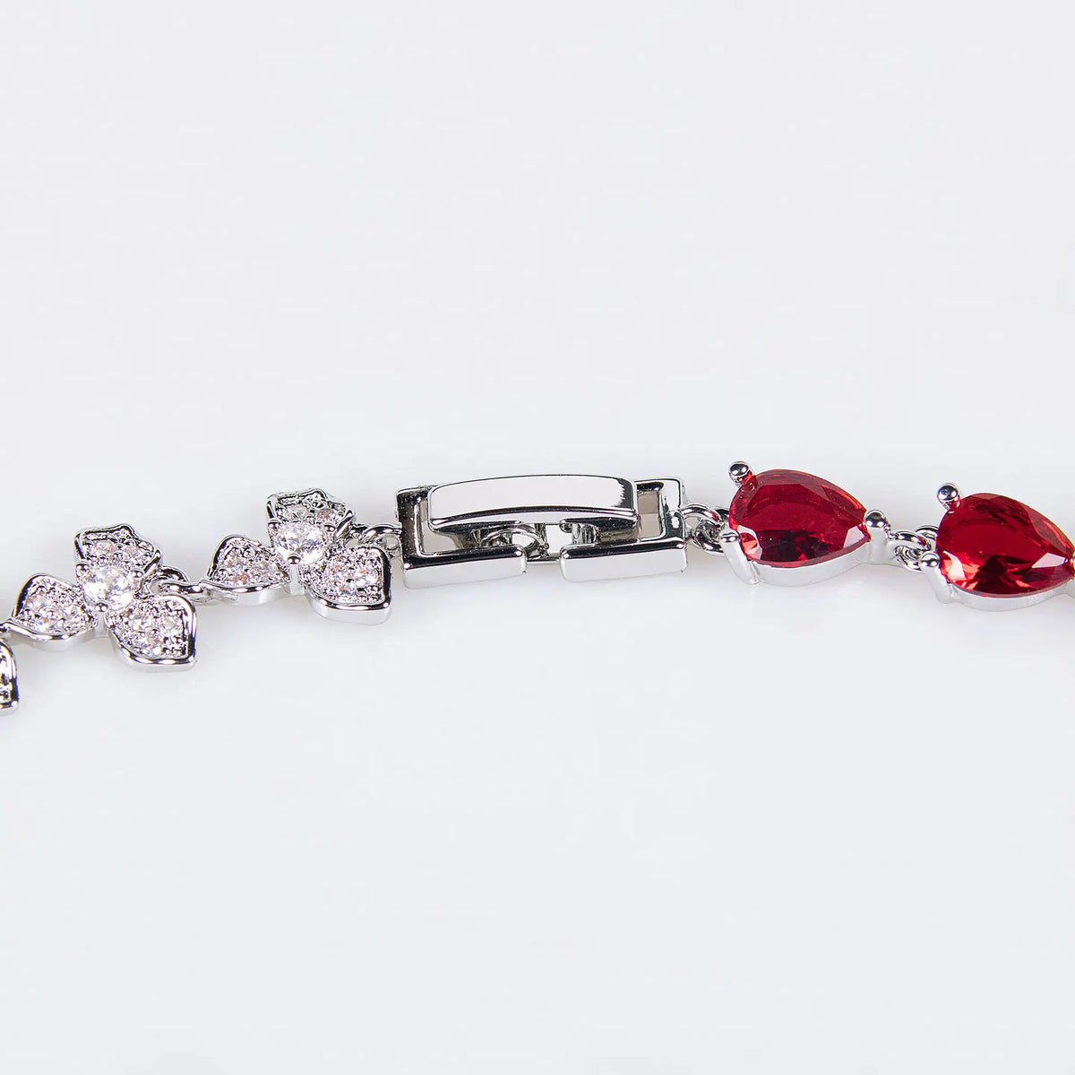 Luxury Ruby Red Crystal Necklace and Earrings Jewelry Set