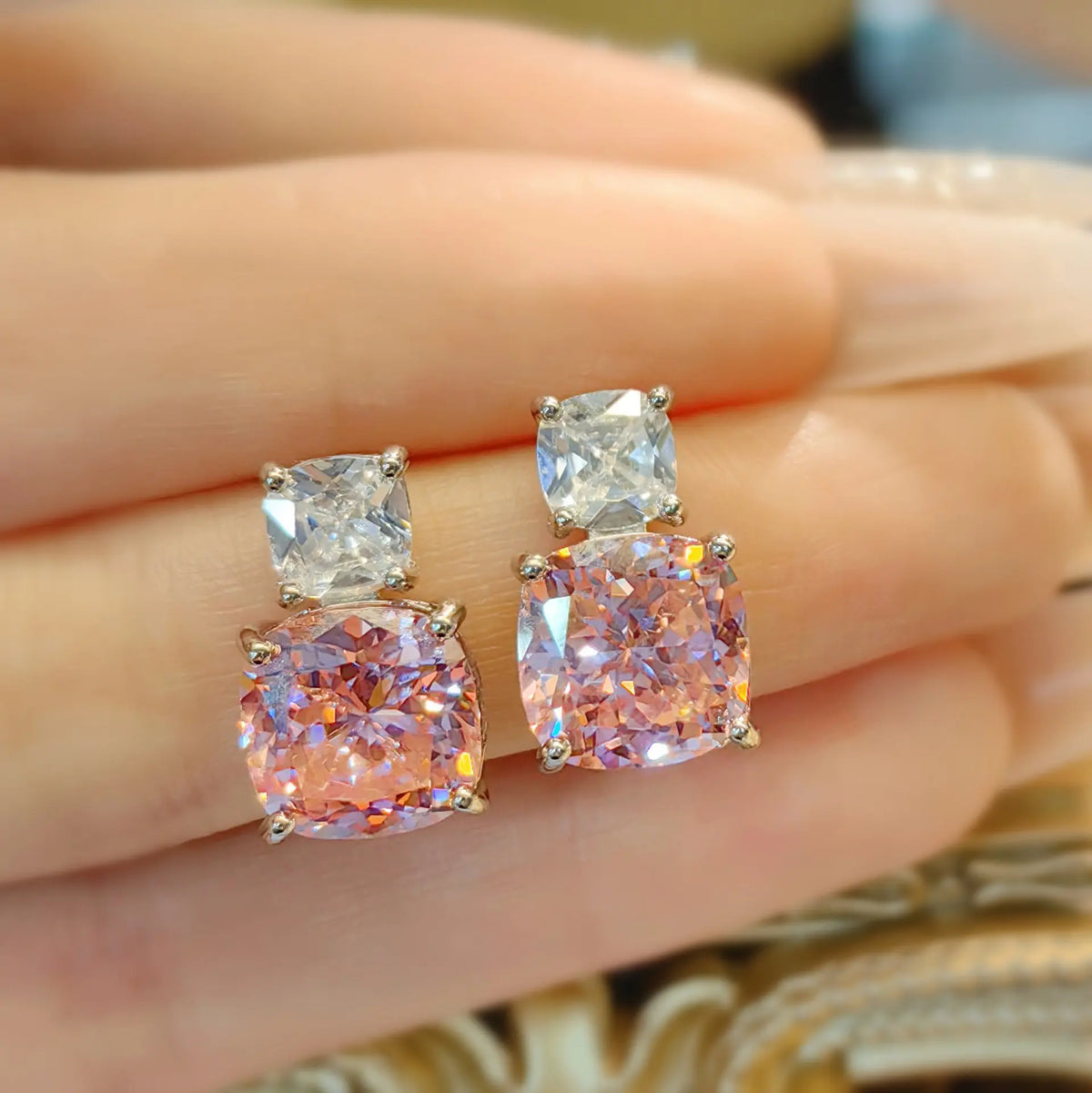 Parure de collier en diamants roses