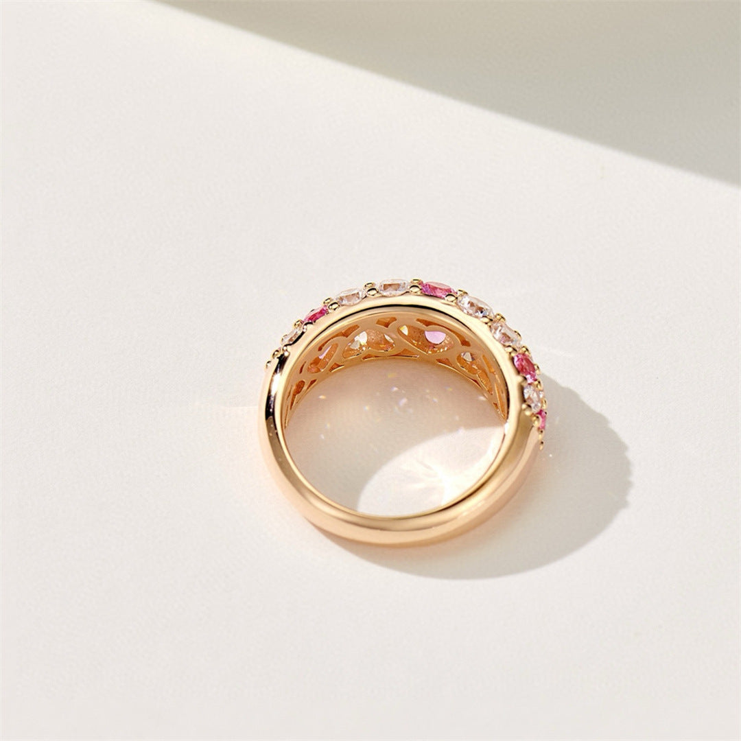 Pink colored diamond ring