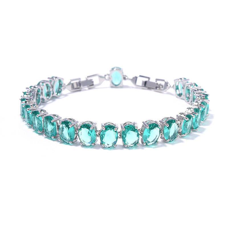 Simple inlaid circular zircon bracelet