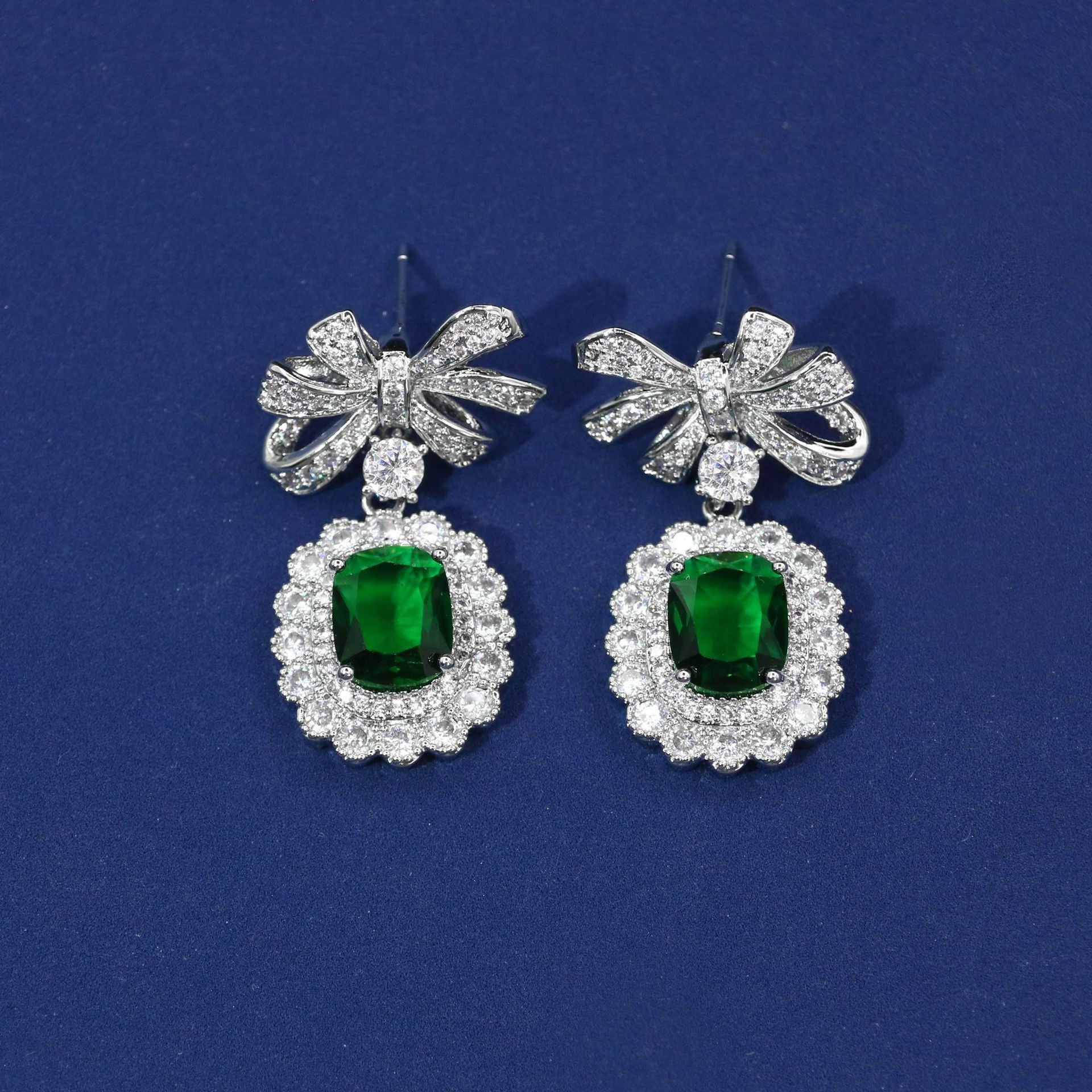 Ensemble Collier Boucles d'Oreilles Nœud Papillon Zircon Mode
