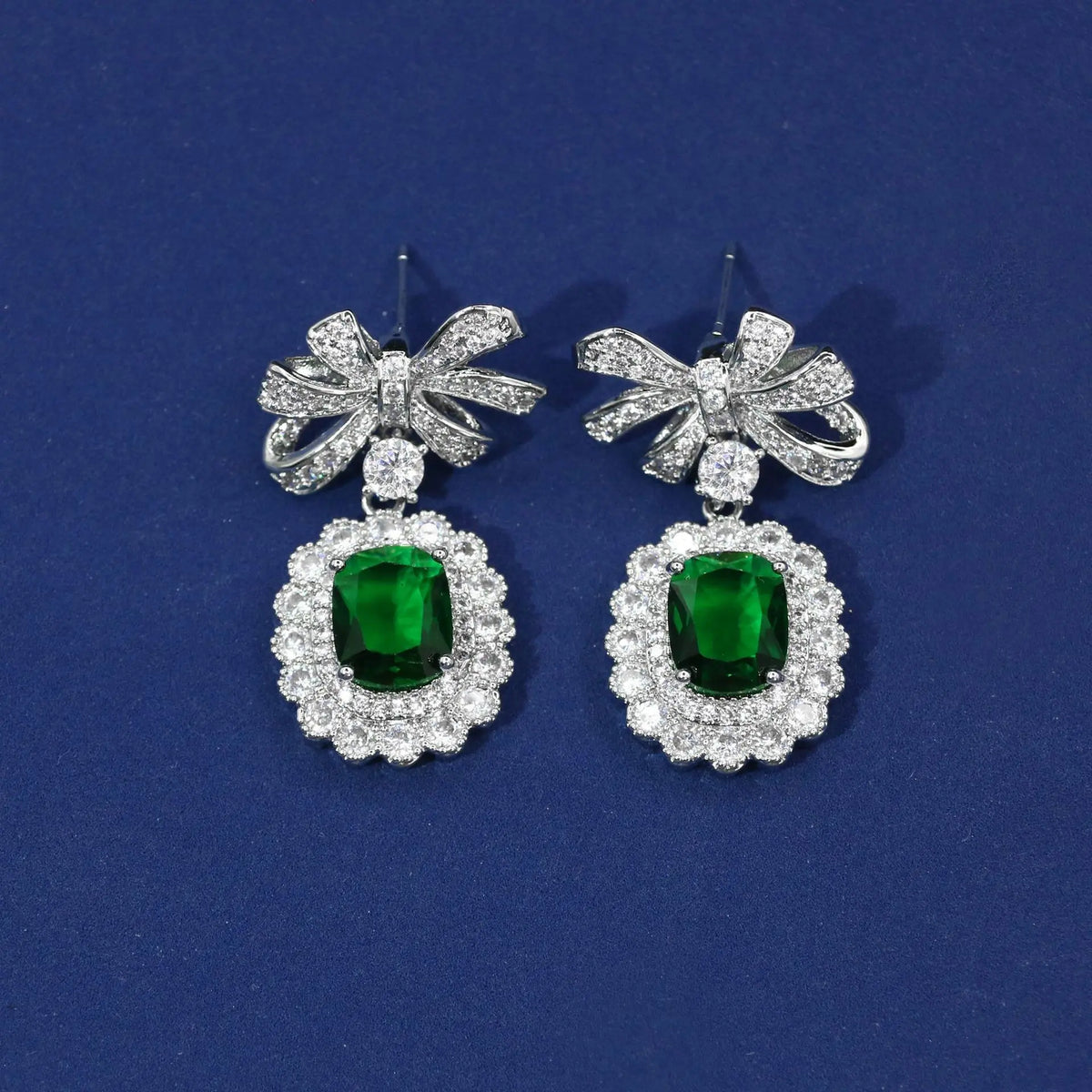 Ensemble Collier Boucles d'Oreilles Nœud Papillon Zircon Mode